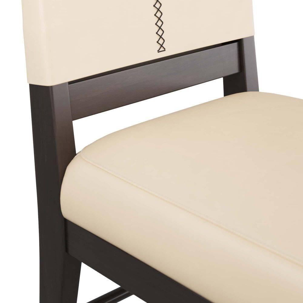 Arteriors - 6969 - Chair - Keegan - Ebony Wood/Ivory Leather
