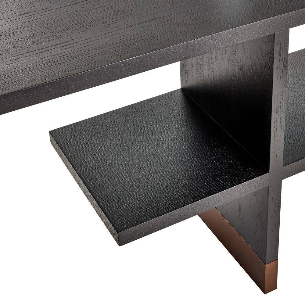 Arteriors - FGS01 - Etagere - Wyngate - Ebony Oak Veneer/Antique Brass