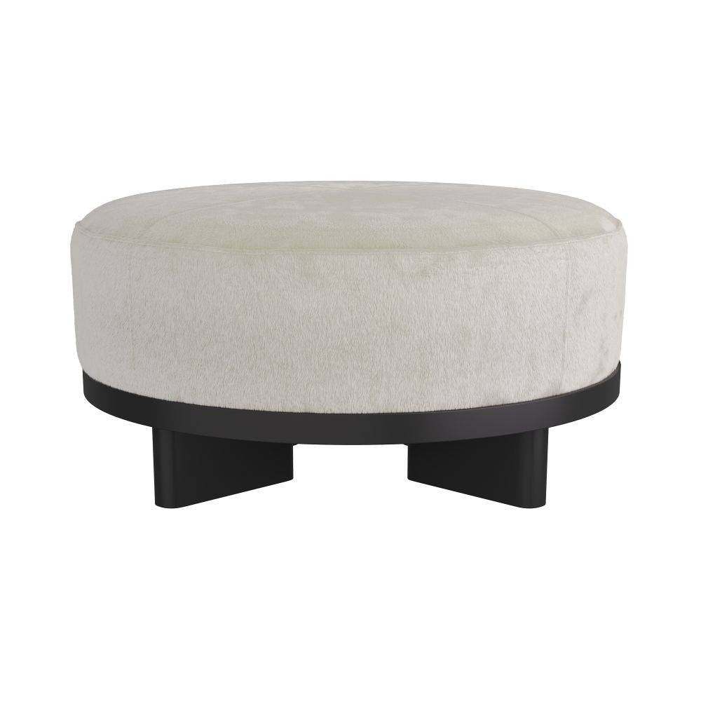 Arteriors - FOI10 - Ottoman - Aurora - White Hair on Hide