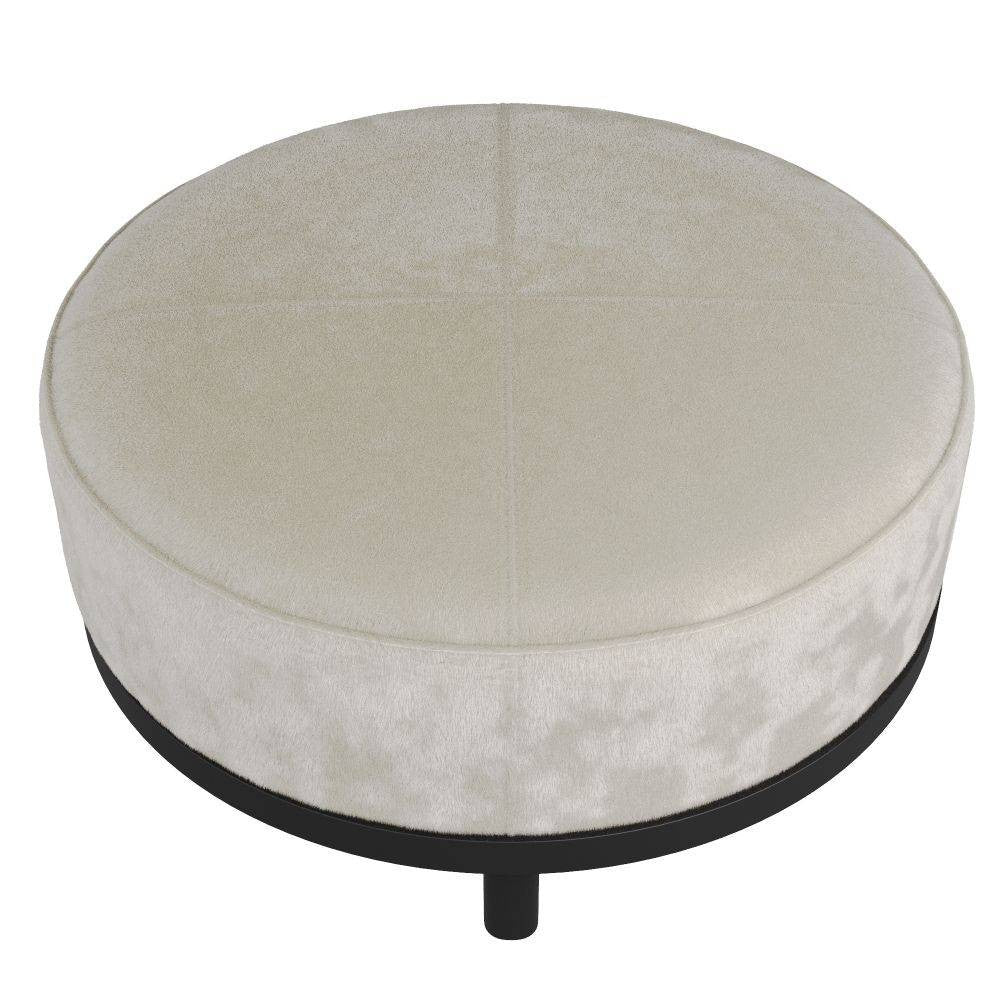 Arteriors - FOI10 - Ottoman - Aurora - White Hair on Hide