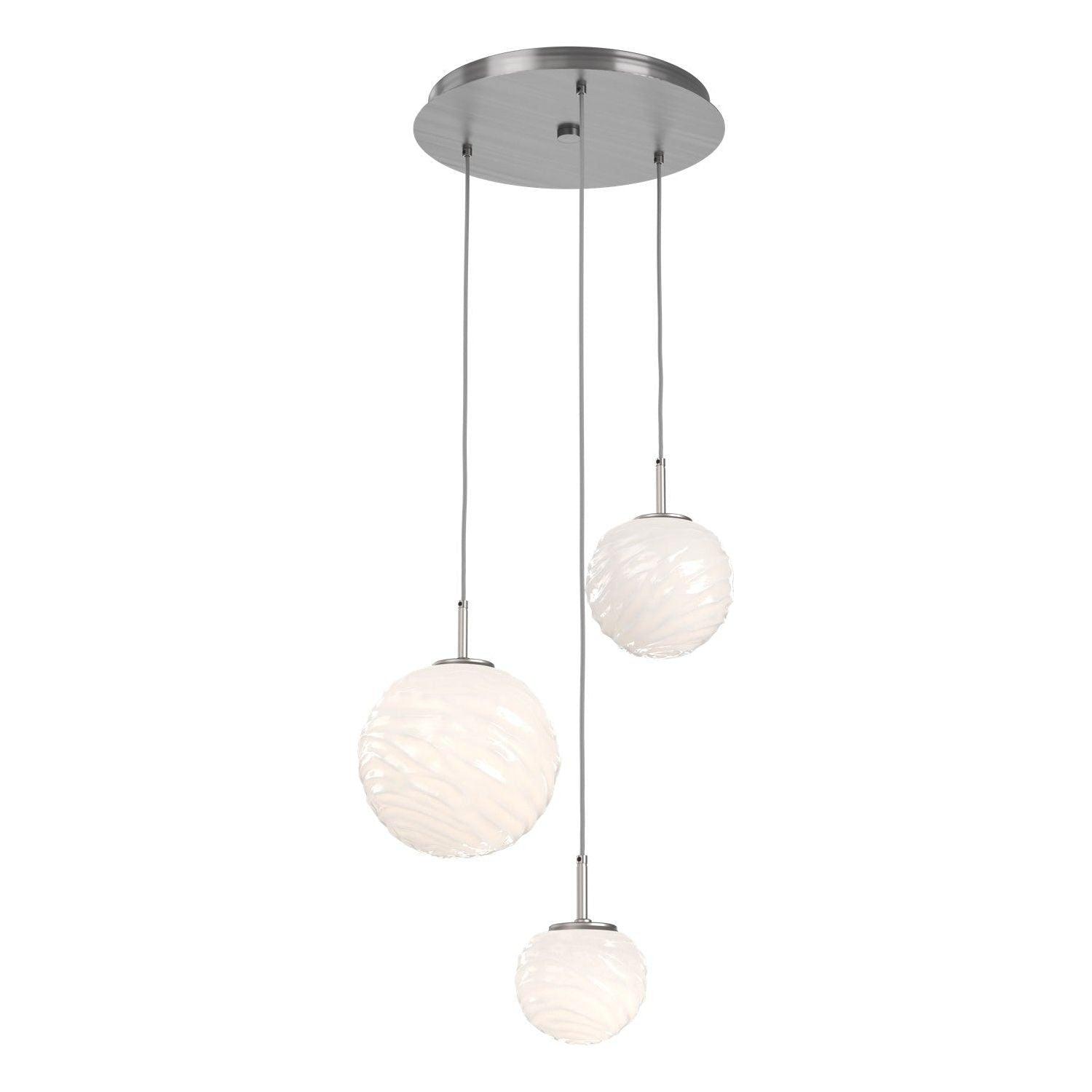 Hammerton Studio - Gaia Round LED Multi-Light Pendant - CHB0092-03-SN-WL-C01-L3 - Canada Light Shop