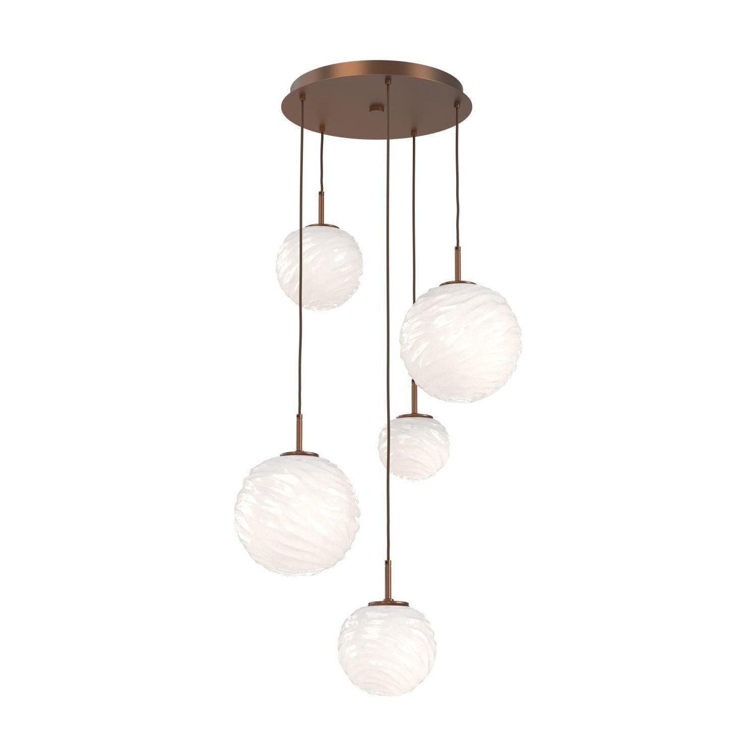 Hammerton Studio - Gaia Round LED Multi-Light Pendant - CHB0092-05-BB-WL-C01-L3 - Canada Light Shop