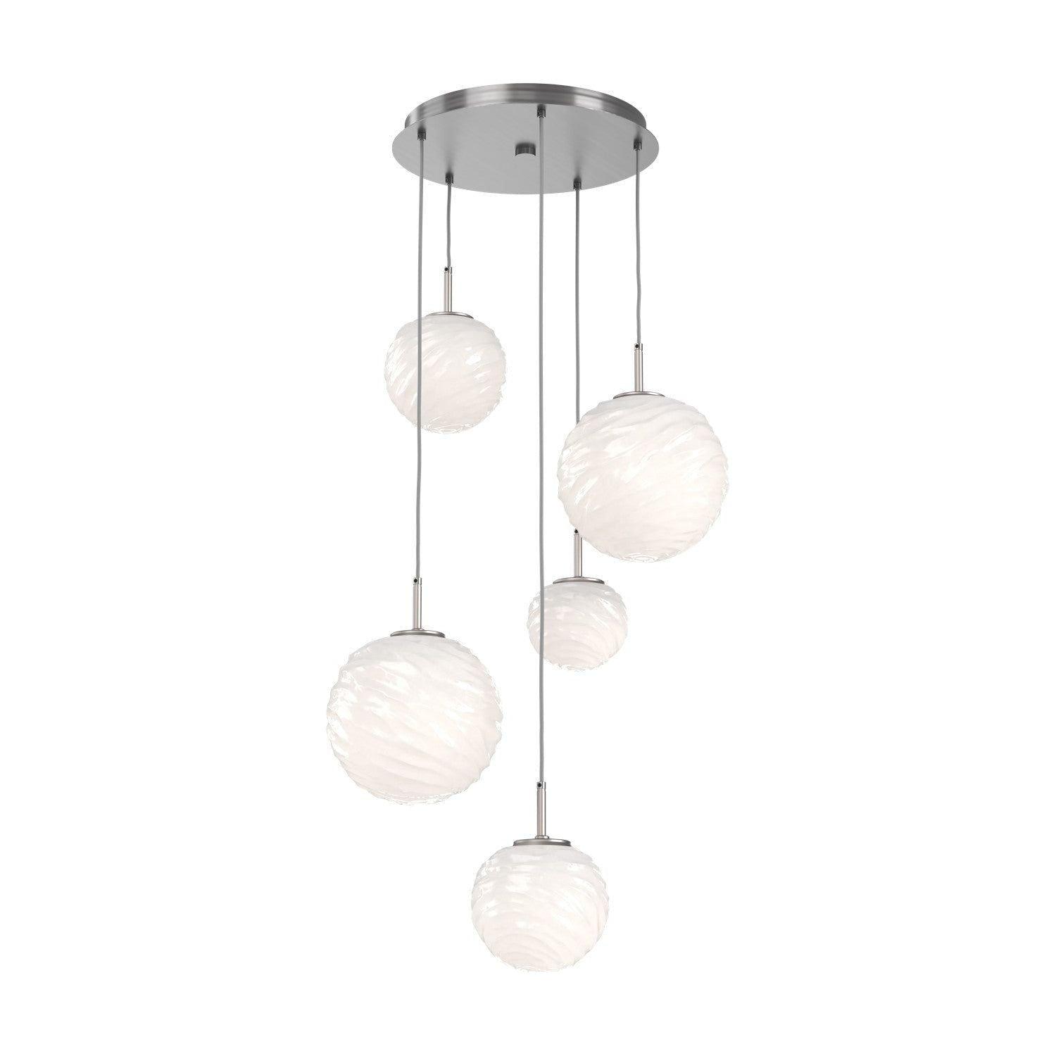 Hammerton Studio - Gaia Round LED Multi-Light Pendant - CHB0092-05-SN-WL-C01-L3 - Canada Light Shop