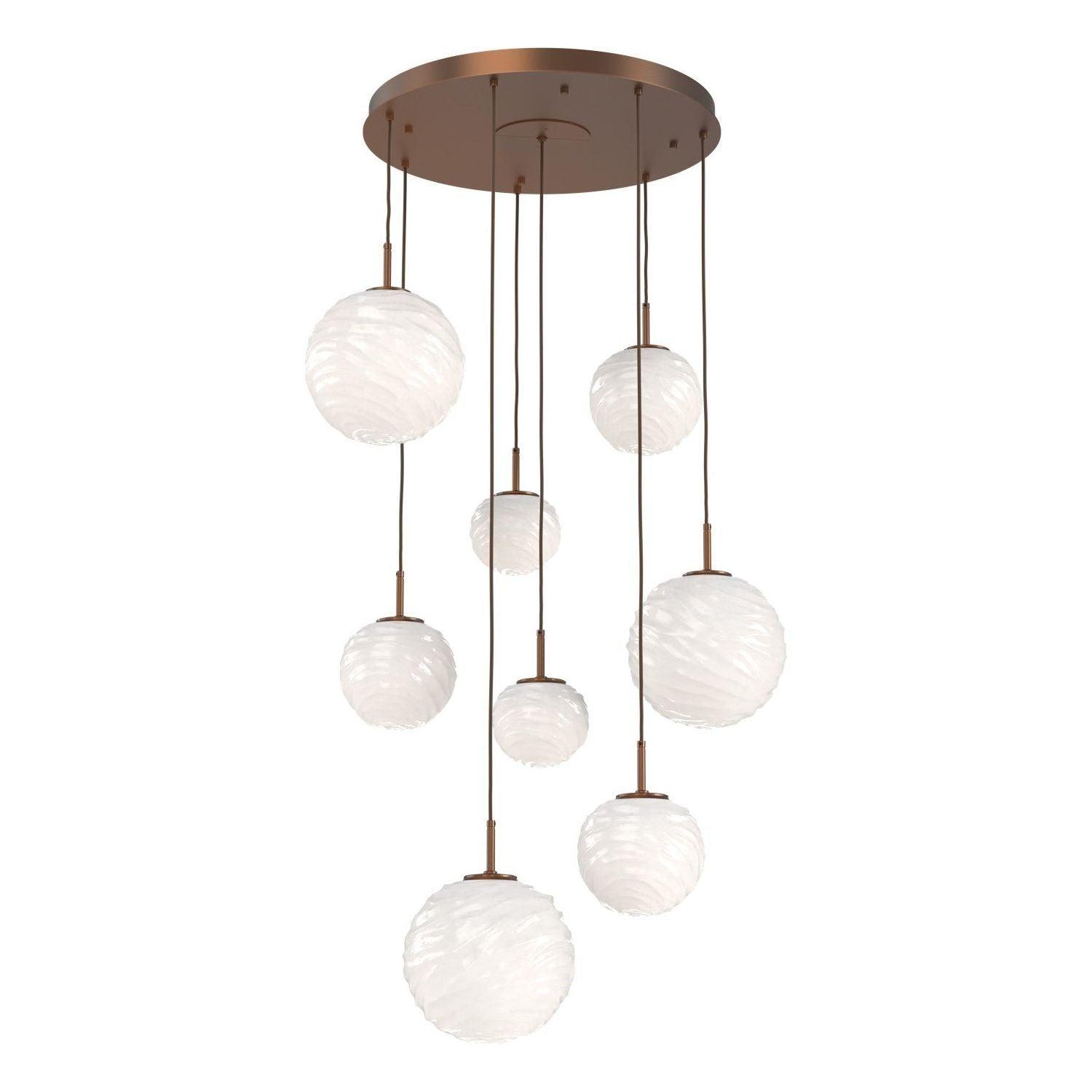 Hammerton Studio - Gaia Round LED Multi-Light Pendant - CHB0092-08-BB-WL-C01-L3 - Canada Light Shop