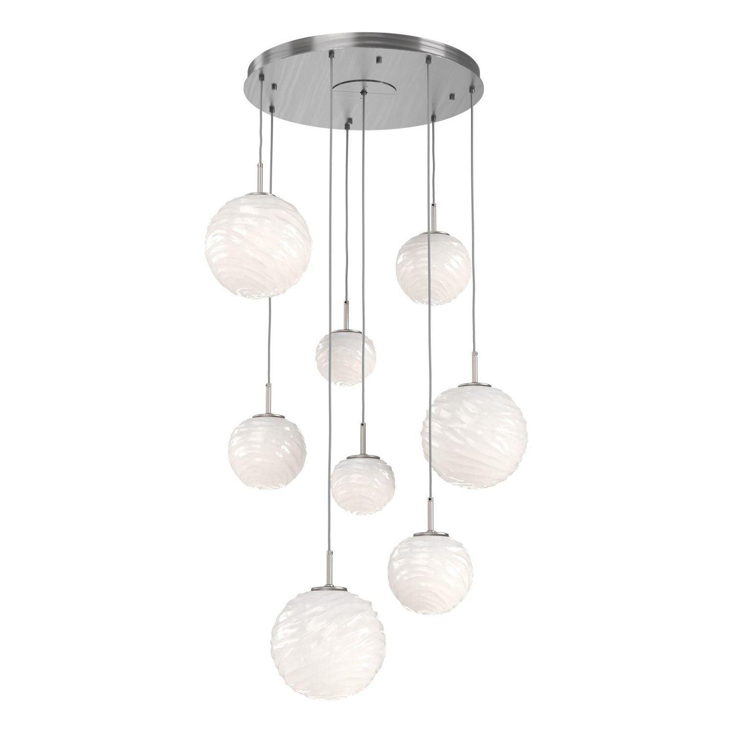 Hammerton Studio - Gaia Round LED Multi-Light Pendant - CHB0092-08-SN-WL-C01-L3 - Canada Light Shop