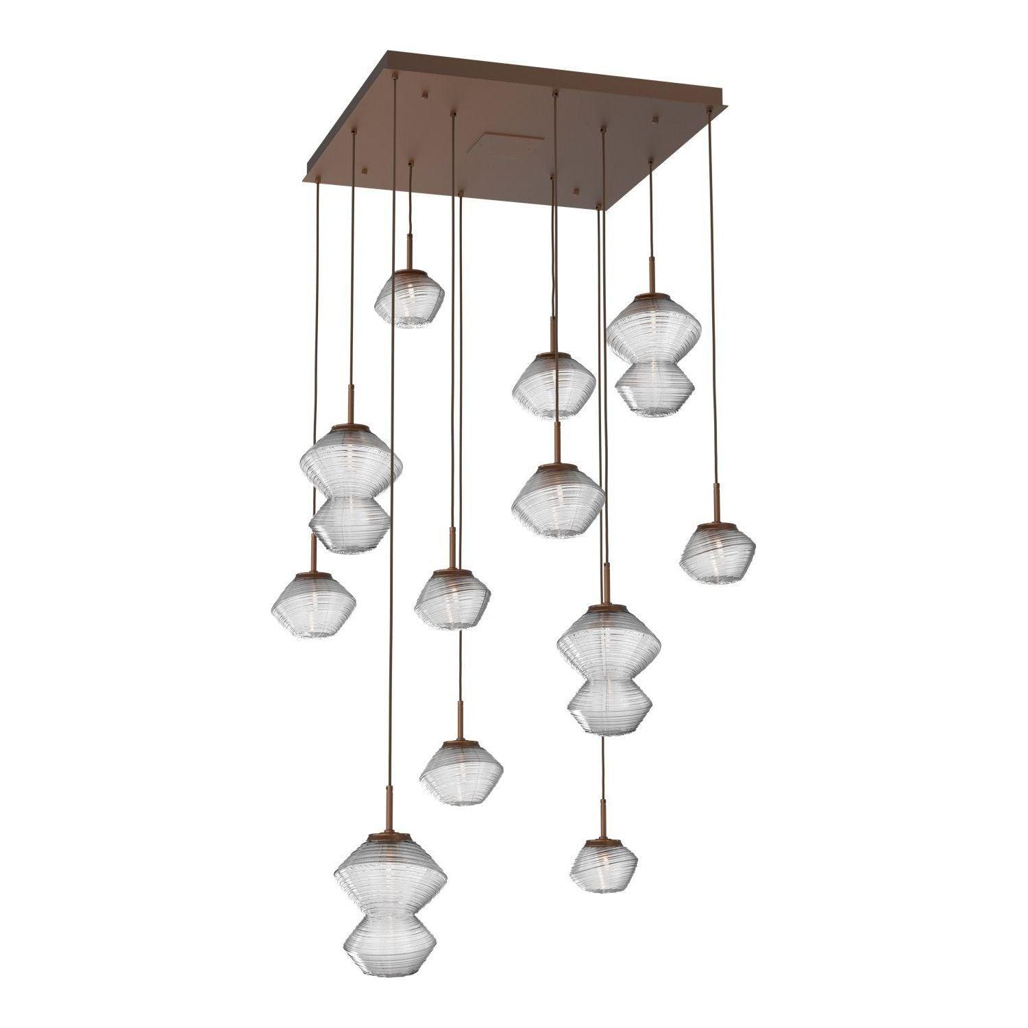 Hammerton Studio - Mesa Square 12 Light Multi-Light Pendant - CHB0089-12-BB-C-C01-L1 - Canada Light Shop
