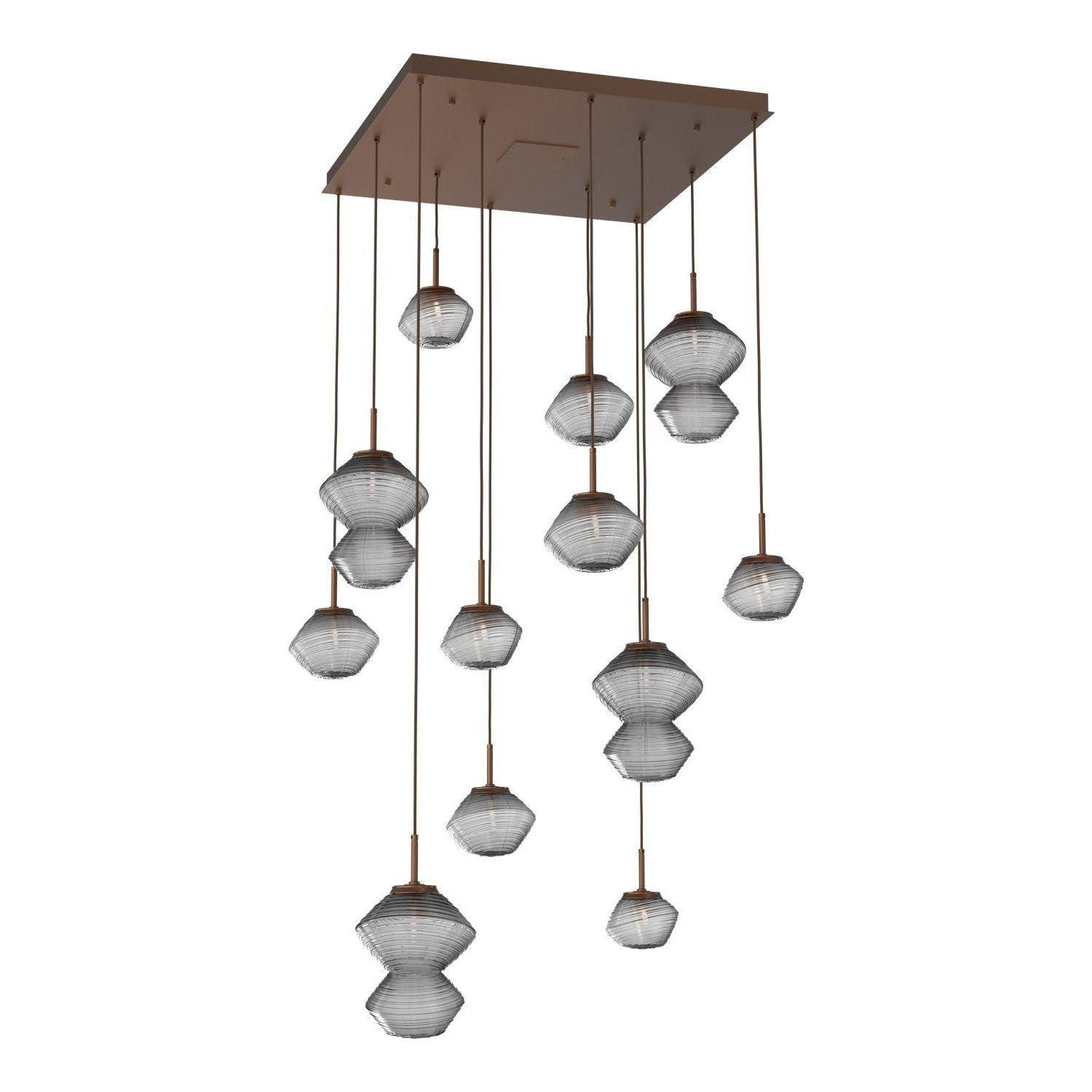 Hammerton Studio - Mesa Square 12 Light Multi-Light Pendant - CHB0089-12-BB-S-C01-L3 - Canada Light Shop