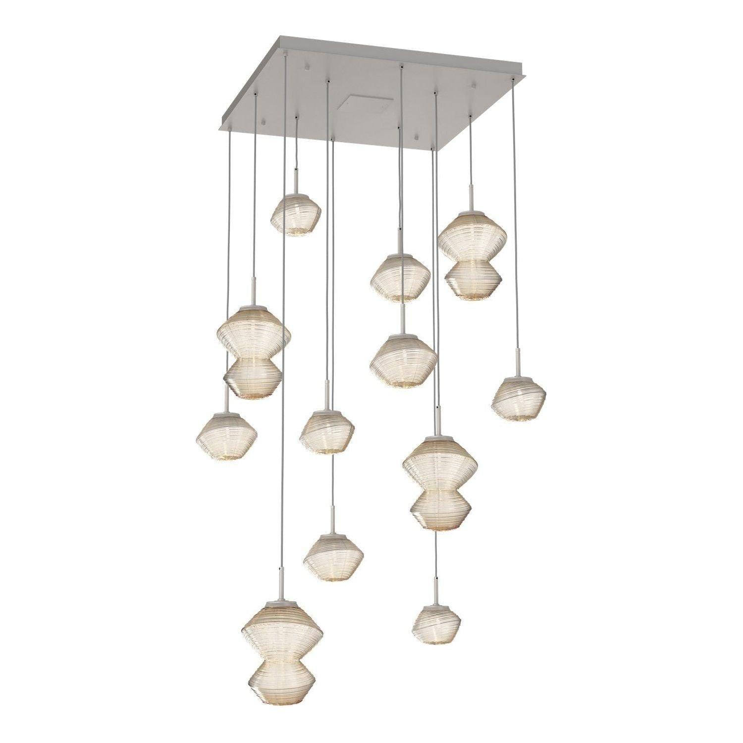 Hammerton Studio - Mesa Square 12 Light Multi-Light Pendant - CHB0089-12-BS-A-C01-L3 - Canada Light Shop