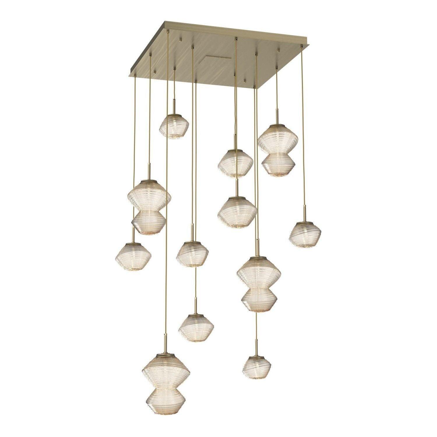 Hammerton Studio - Mesa Square 12 Light Multi-Light Pendant - CHB0089-12-HB-A-C01-L1 - Canada Light Shop