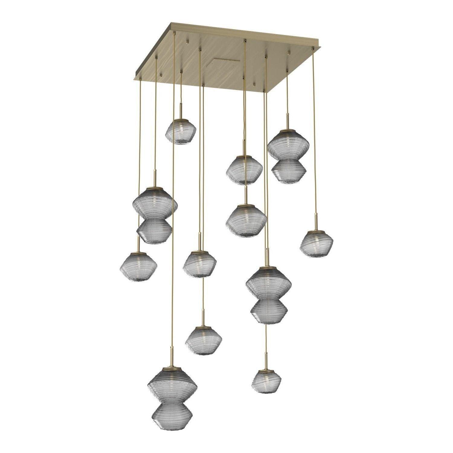 Hammerton Studio - Mesa Square 12 Light Multi-Light Pendant - CHB0089-12-HB-S-C01-L3 - Canada Light Shop