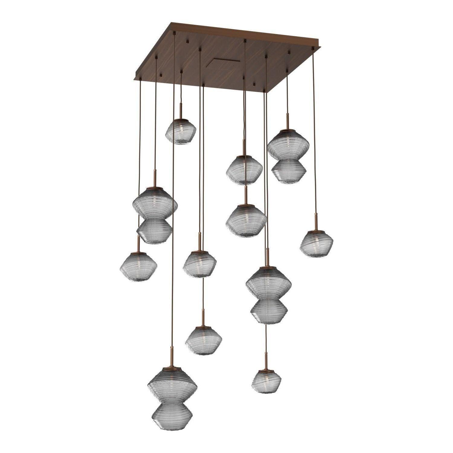 Hammerton Studio - Mesa Square 12 Light Multi-Light Pendant - CHB0089-12-RB-S-C01-L3 - Canada Light Shop