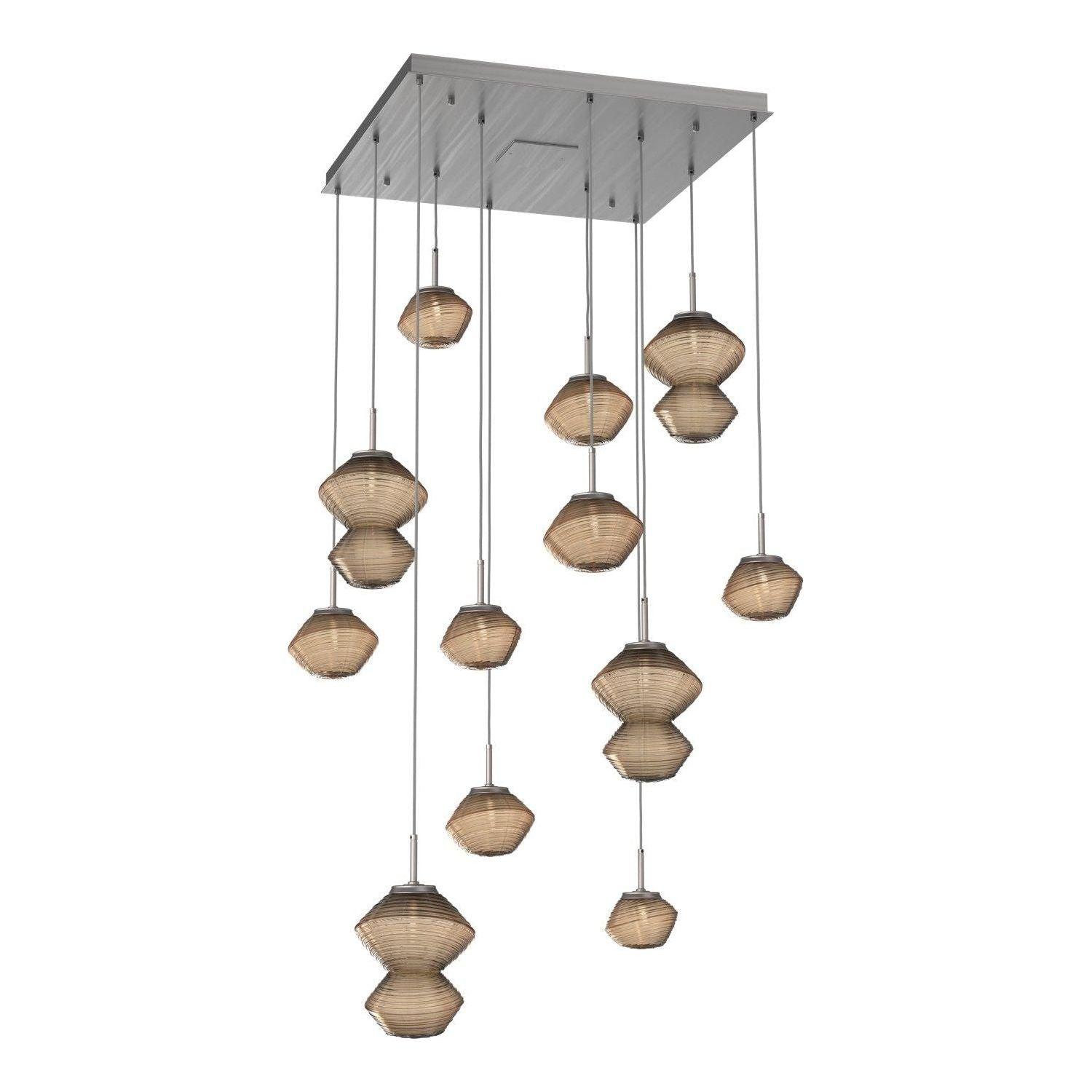 Hammerton Studio - Mesa Square 12 Light Multi-Light Pendant - CHB0089-12-SN-B-C01-L1 - Canada Light Shop