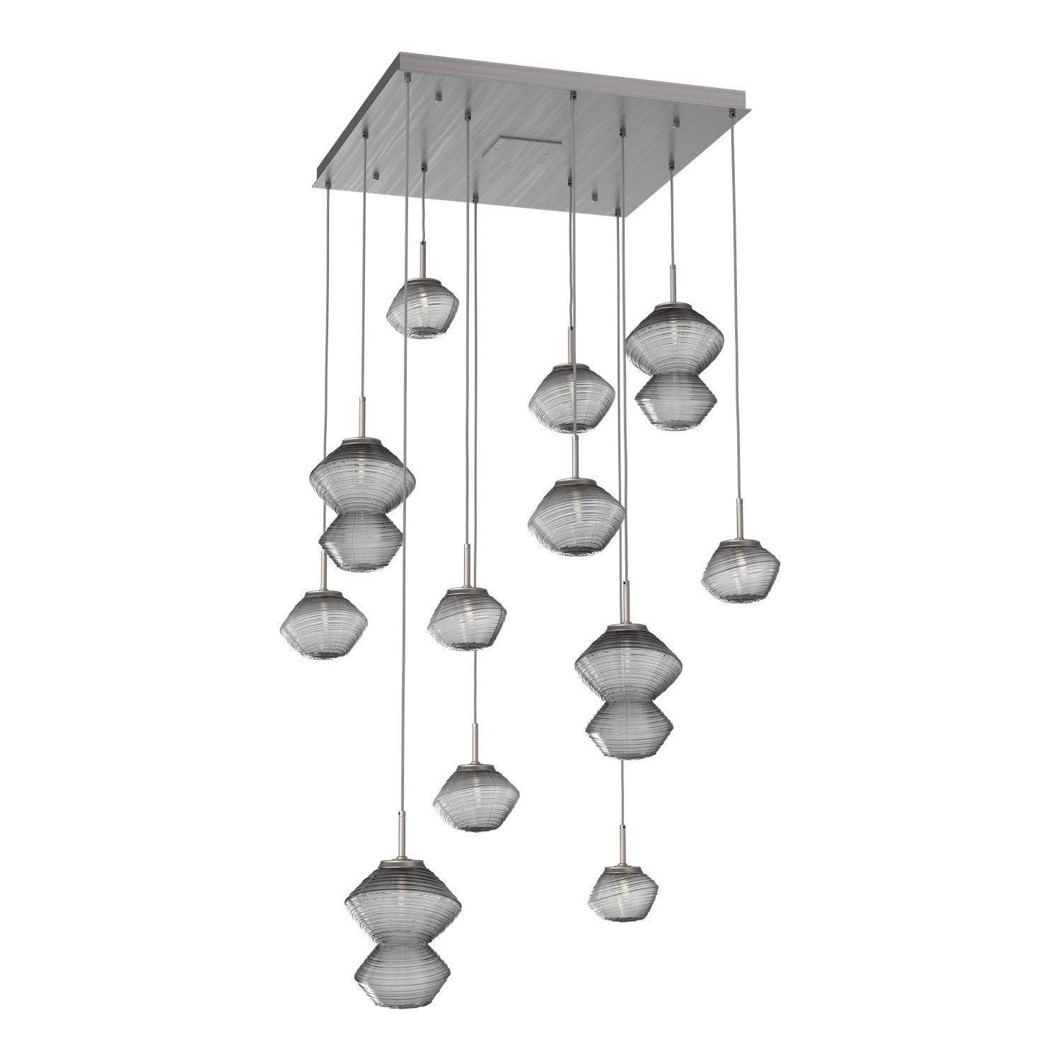 Hammerton Studio - Mesa Square 12 Light Multi-Light Pendant - CHB0089-12-SN-S-C01-L1 - Canada Light Shop