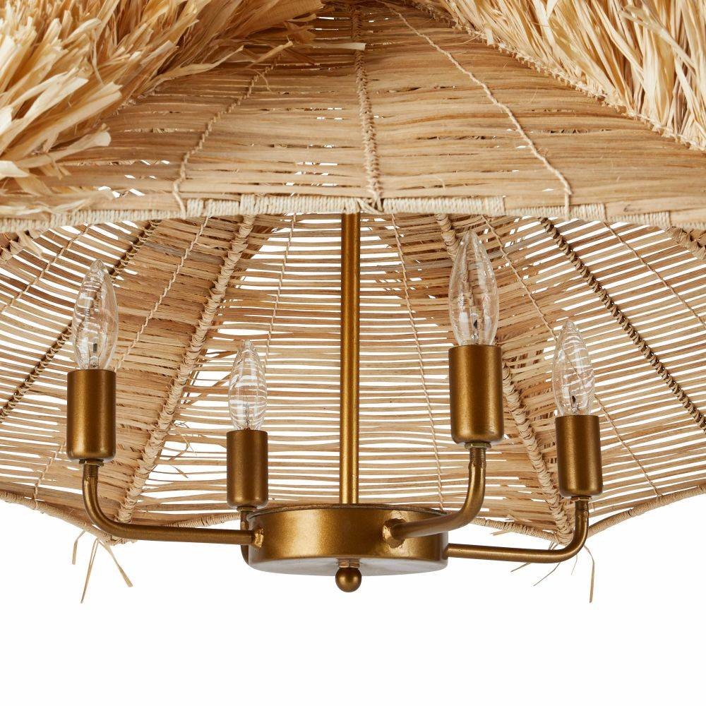 Arteriors - DLS09 - Four Light Chandelier - Cadance - Natural/Natural/Antique Brass