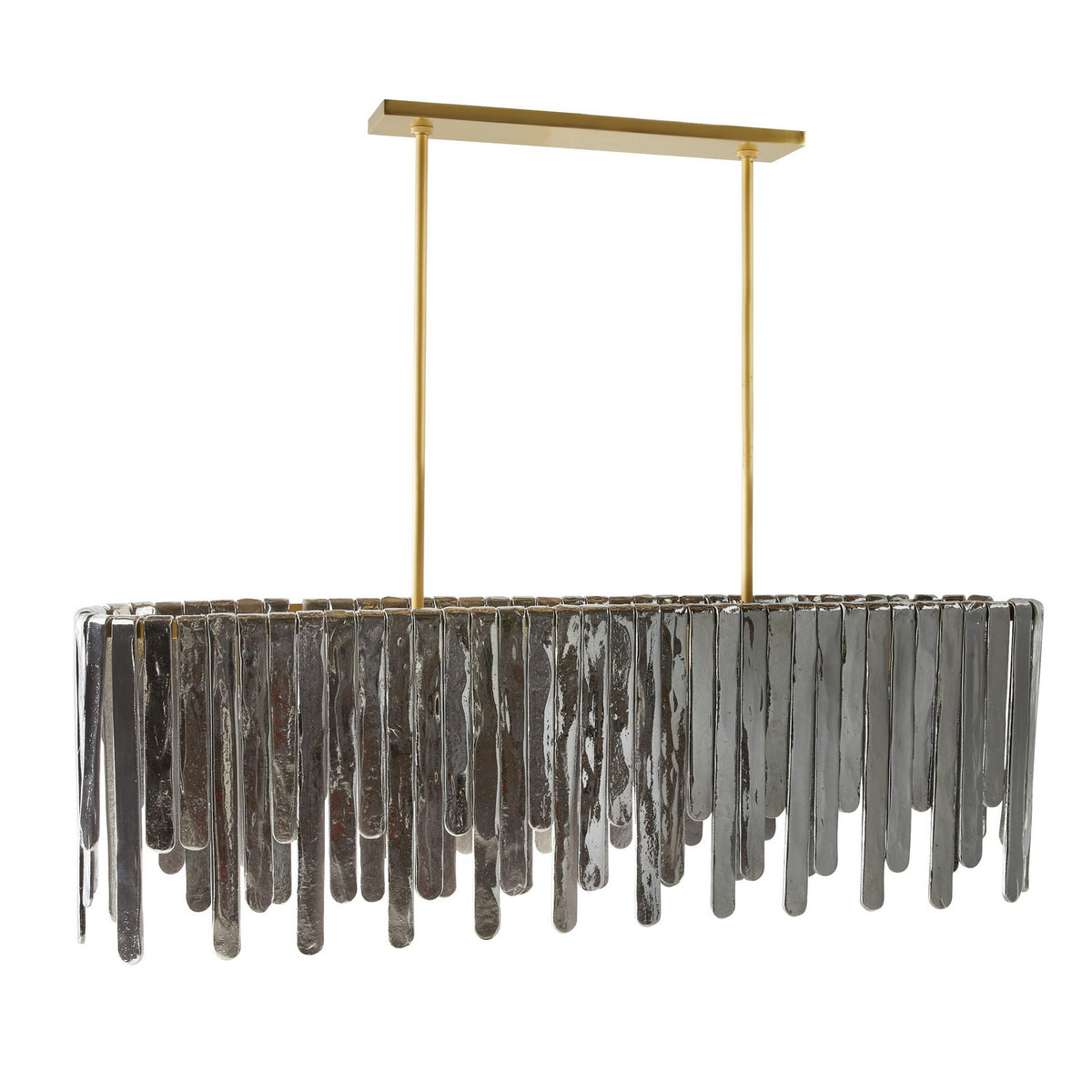 Arteriors DRC11 Leighton Chandelier in Smoke Luster / Antique Brass