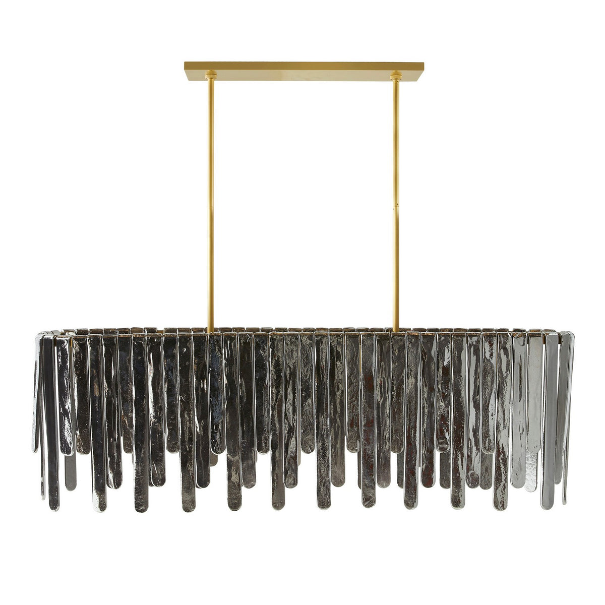 Arteriors DRC11 Leighton Chandelier in Smoke Luster / Antique Brass