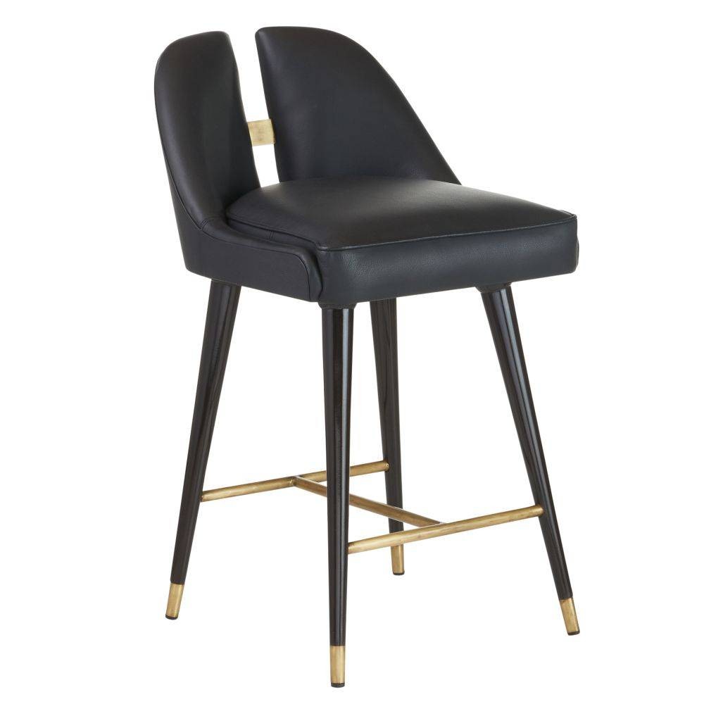 Arteriors - FSI12 - Bar Stool - Crowley - Black/Ebony/Antique Brass