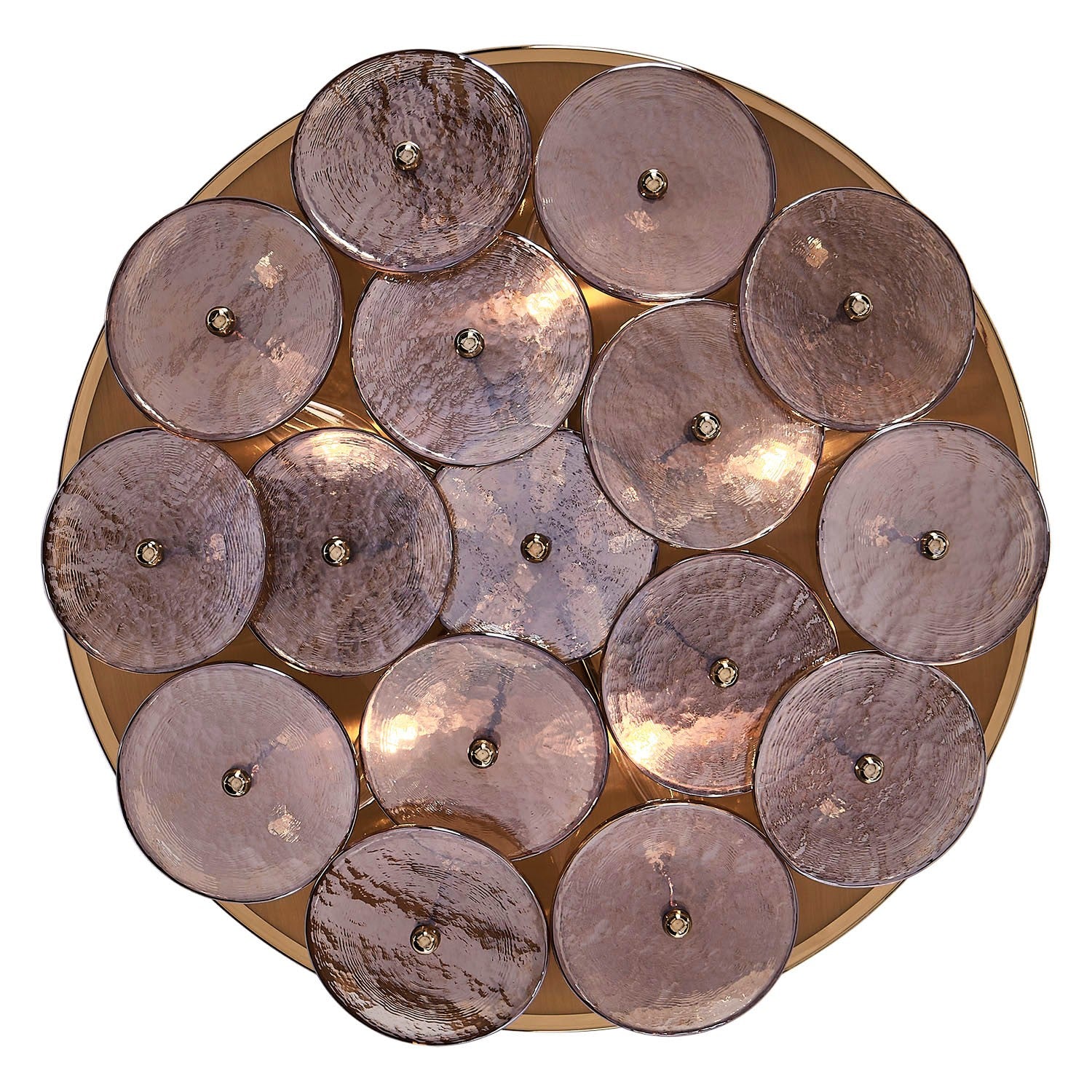 Kalco - 521545PWB - Five Light Flush Mount - HORTENSIA - Polished Winter Brass