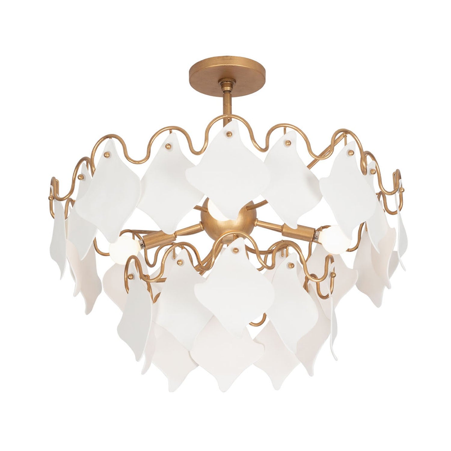 Kalco - 525145MG - Four Light Semi Flush Mount - MANTA - Modern Gold