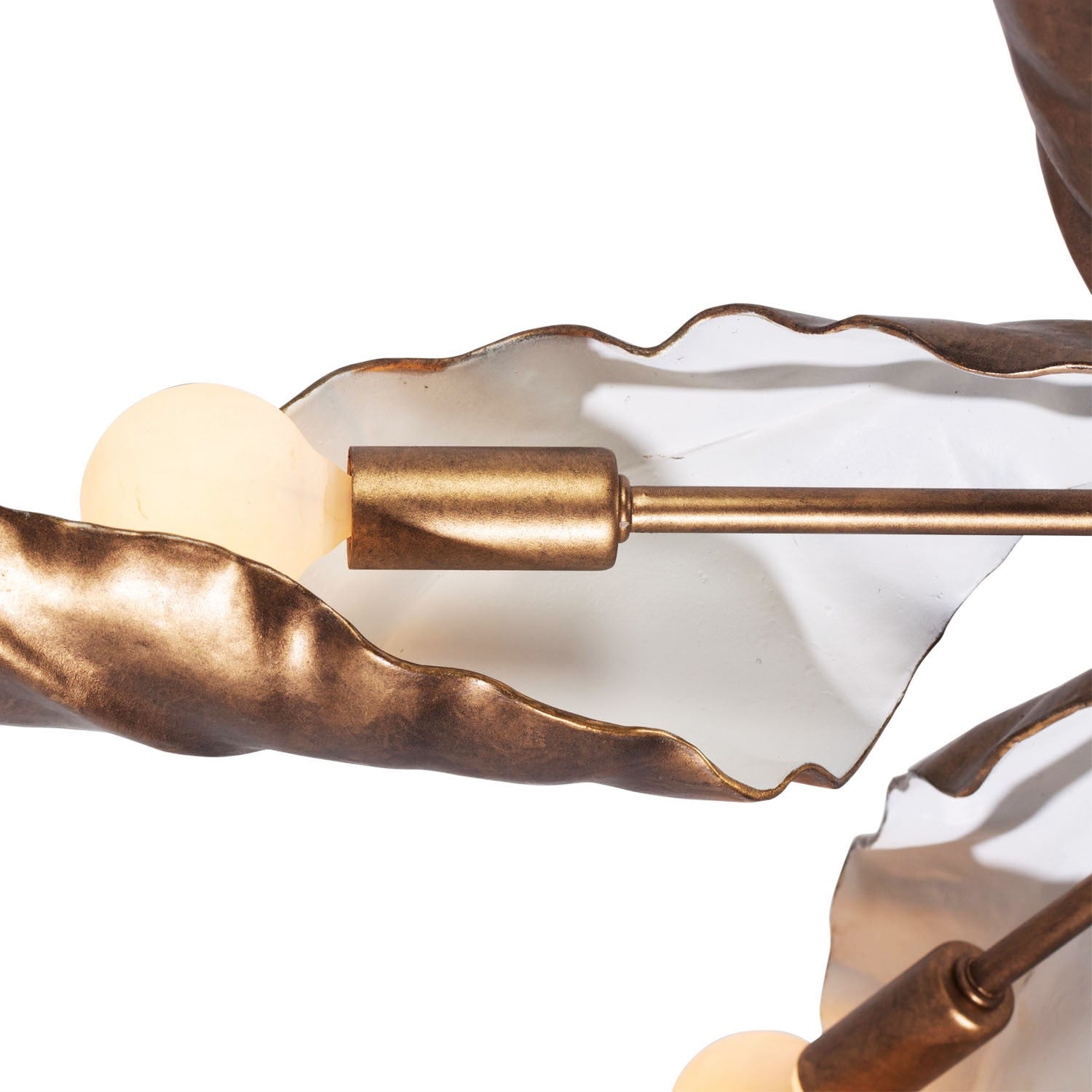 Kalco - 525556PABW - Six Light Chandelier - SPIRA - Pearlized Antique Brass W/ White