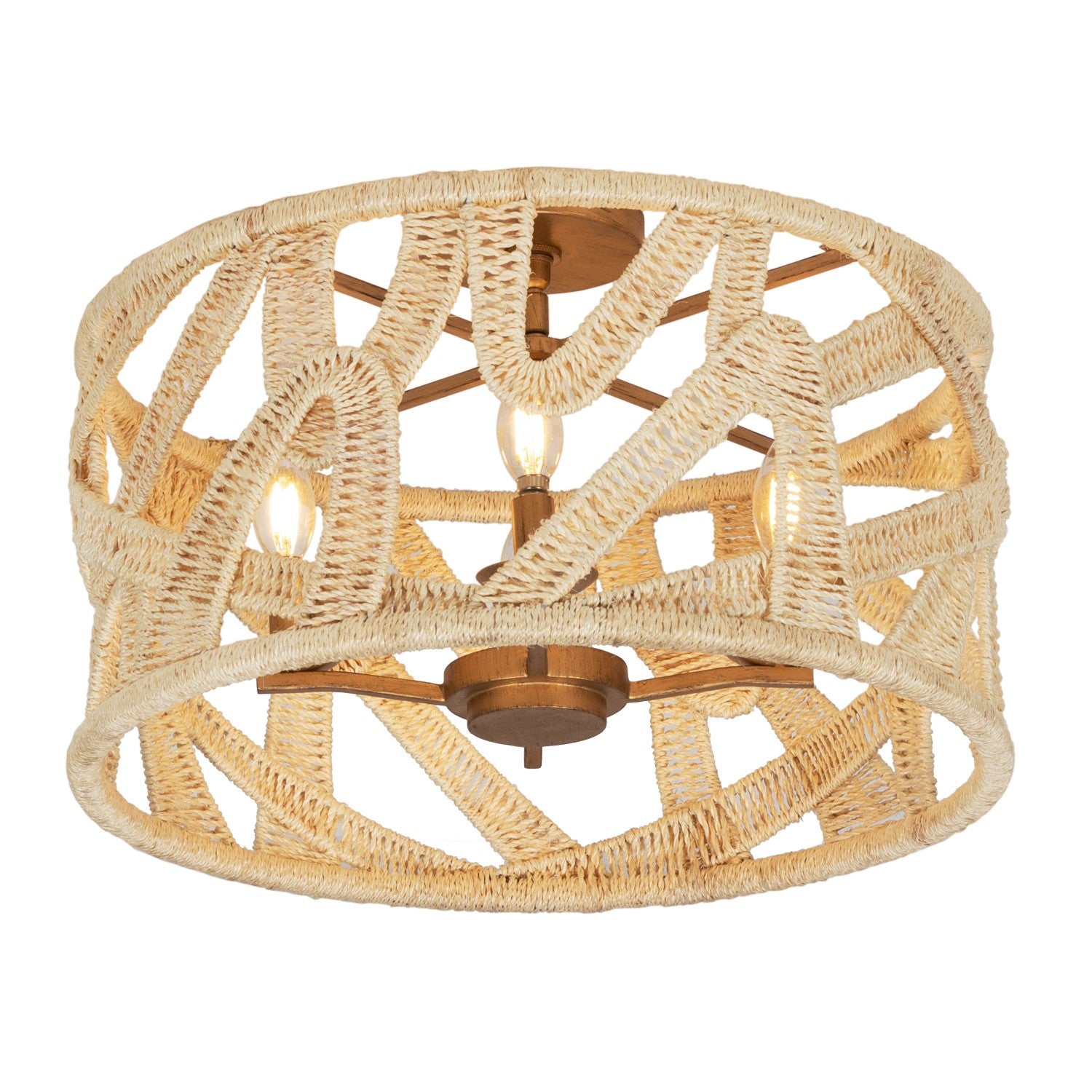 Kalco - 525745MGW - Four Light Semi Flush Mount - SOGA - Modern Gold And White