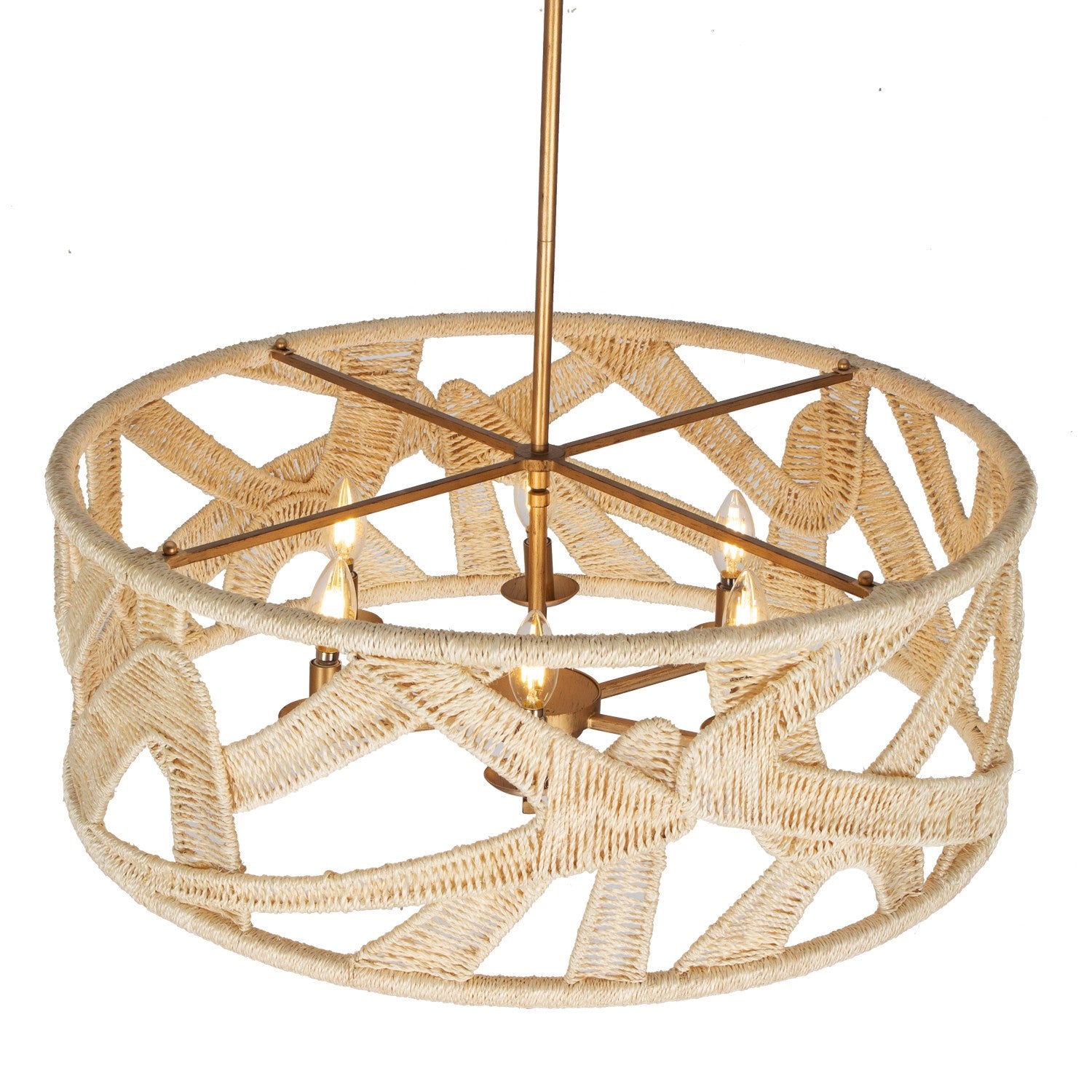 Kalco - 525756MGW - Six Light Pendant - SOGA - Modern Gold And White