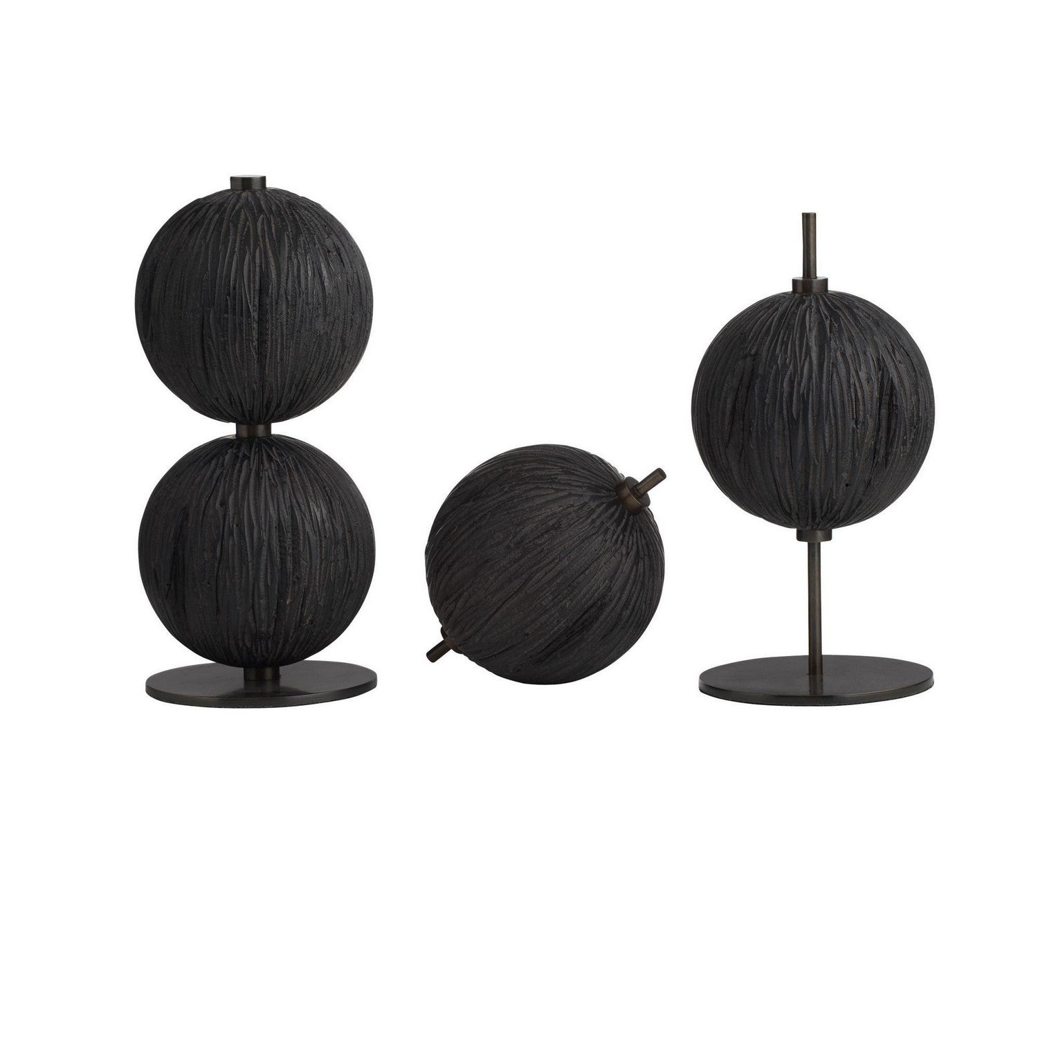 Arteriors - ASC33 - Sculptures, Set of 3 - Kyros - Ebony