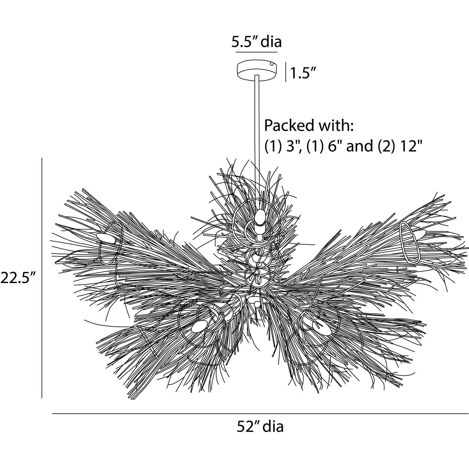 Arteriors - DLS15 - 12 Light Chandelier - Kauai - Bleached