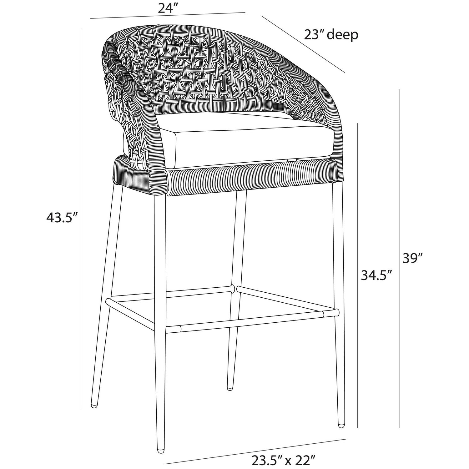 Arteriors - FSS10 - Outdoor Bar Stool - Juri - Porpoise