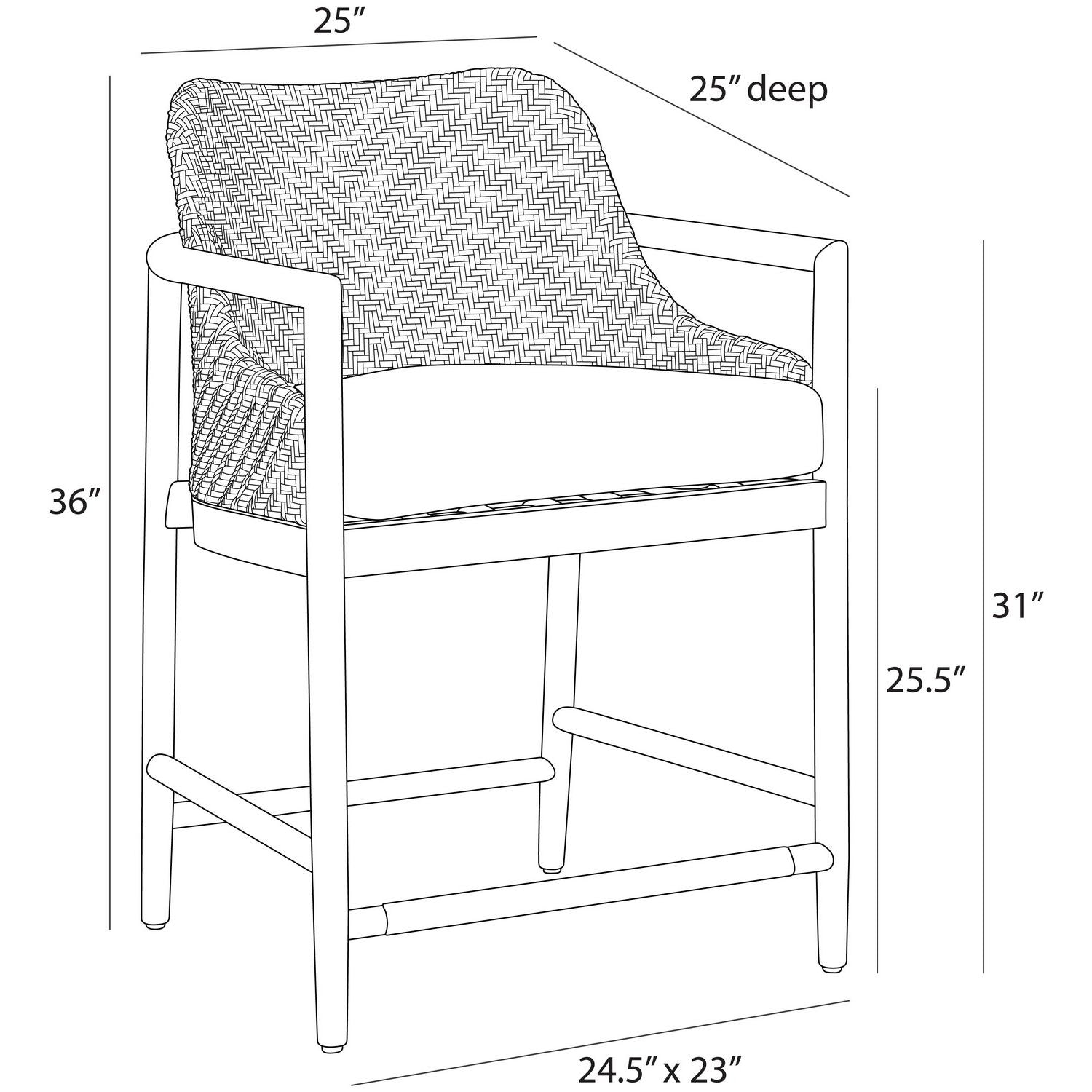 Arteriors - FSS11 - Outdoor Counter Stool - Chilton - Pearl
