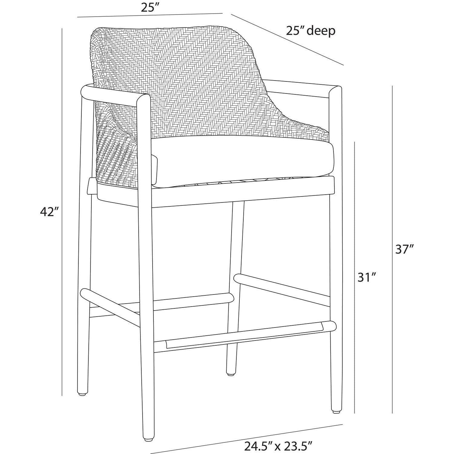 Arteriors - FSS12 - Outdoor Bar Stool - Chilton - Pearl