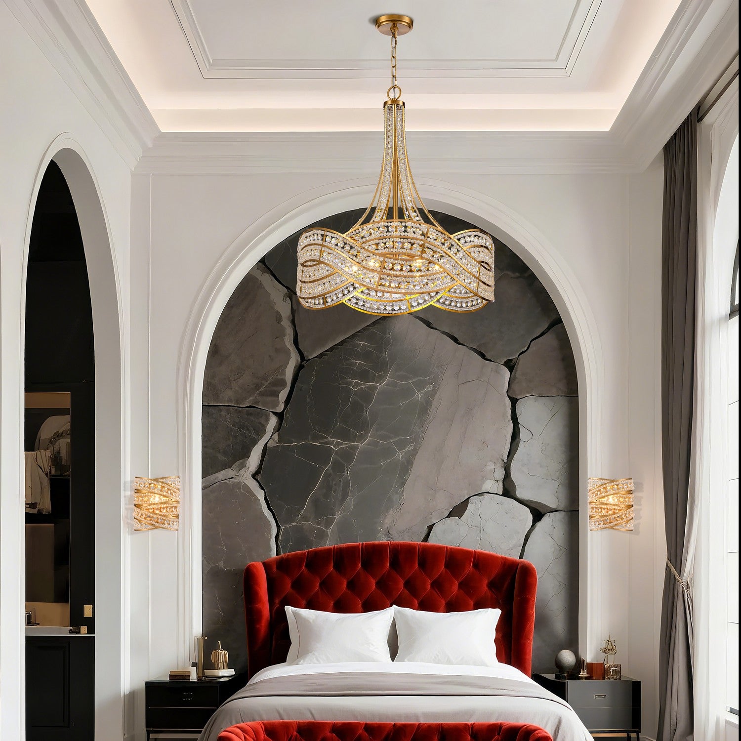 Arabela Lighting - 85231-6 - Six Light Chandelier - Anastasia - Lacquered Gold