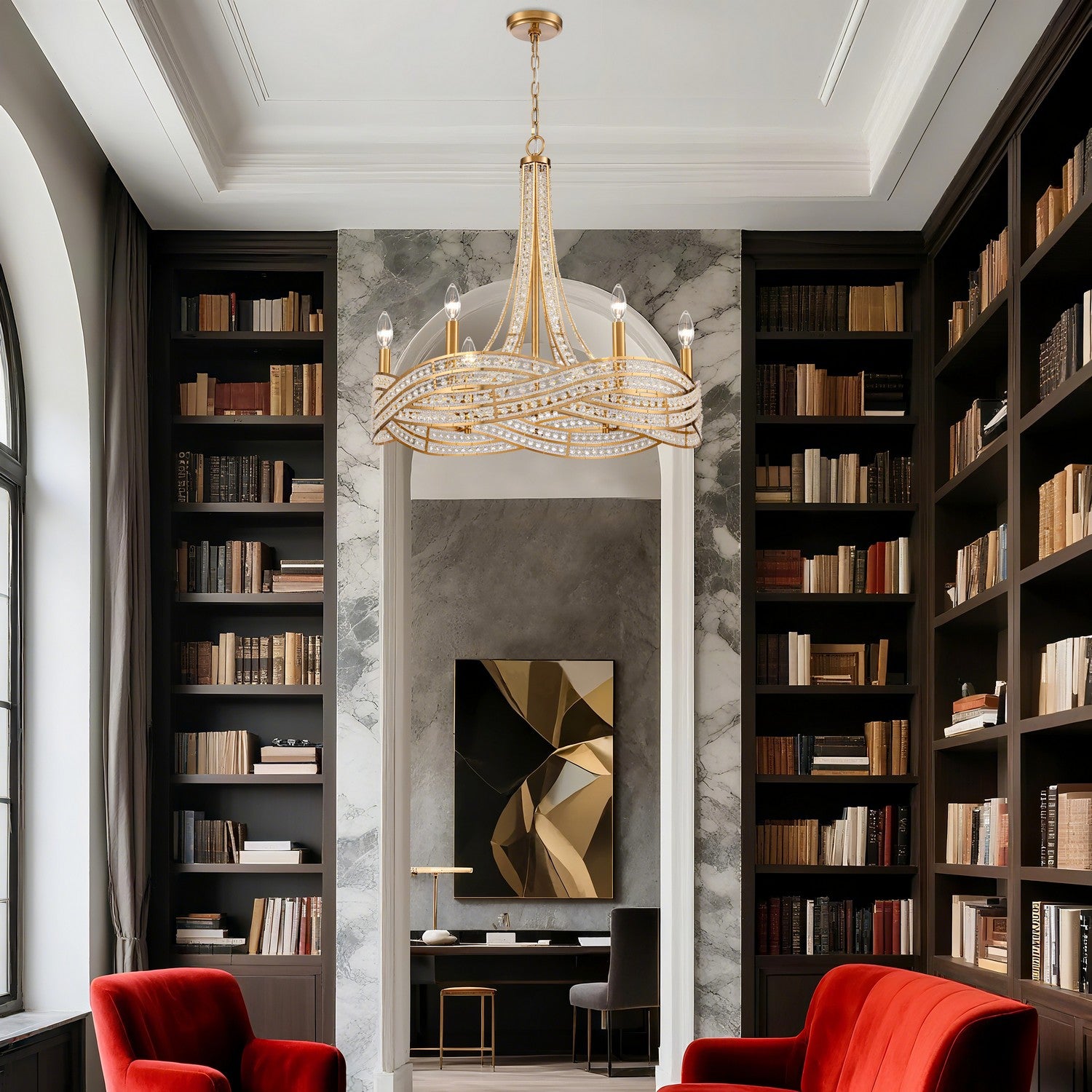 Arabela Lighting - 85233-6 - Six Light Chandelier - Anastasia - Lacquered Gold