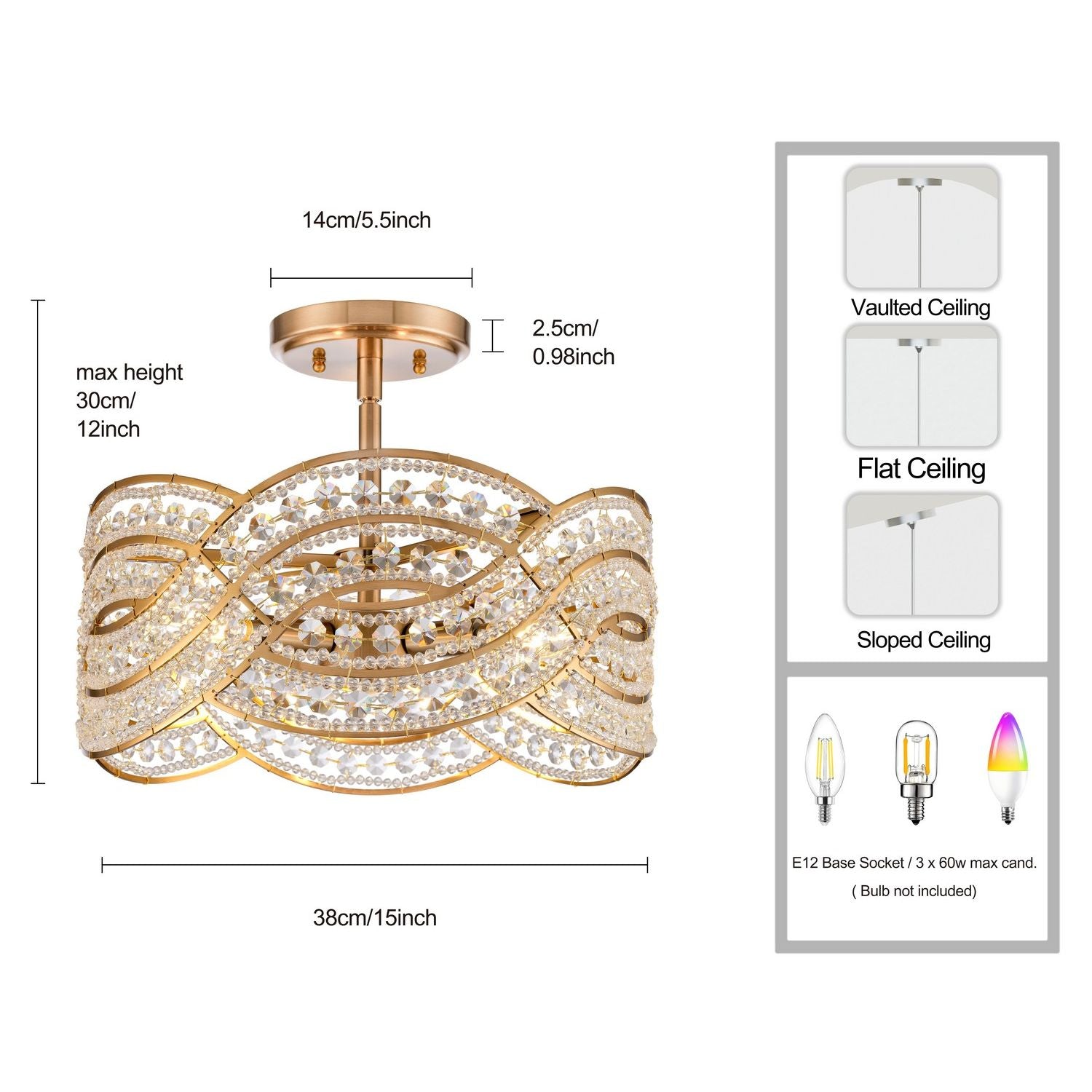 Arabela Lighting - 85235-4 - Four Light Semi Flush Mount - Anastasia - Lacquered Gold