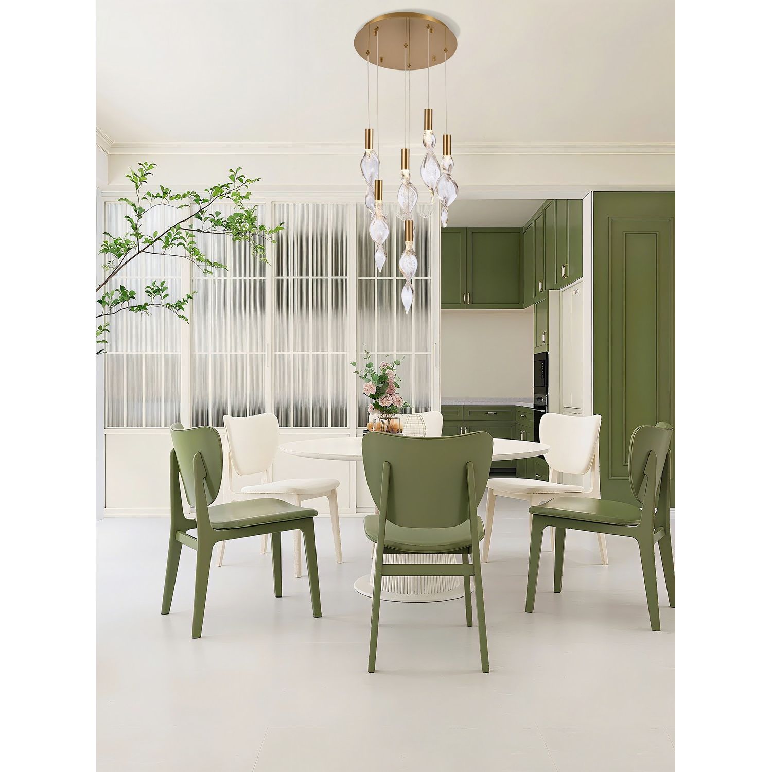 Arabela Lighting - 85213-6 - LED Pendant - Aurora - Natural Brass