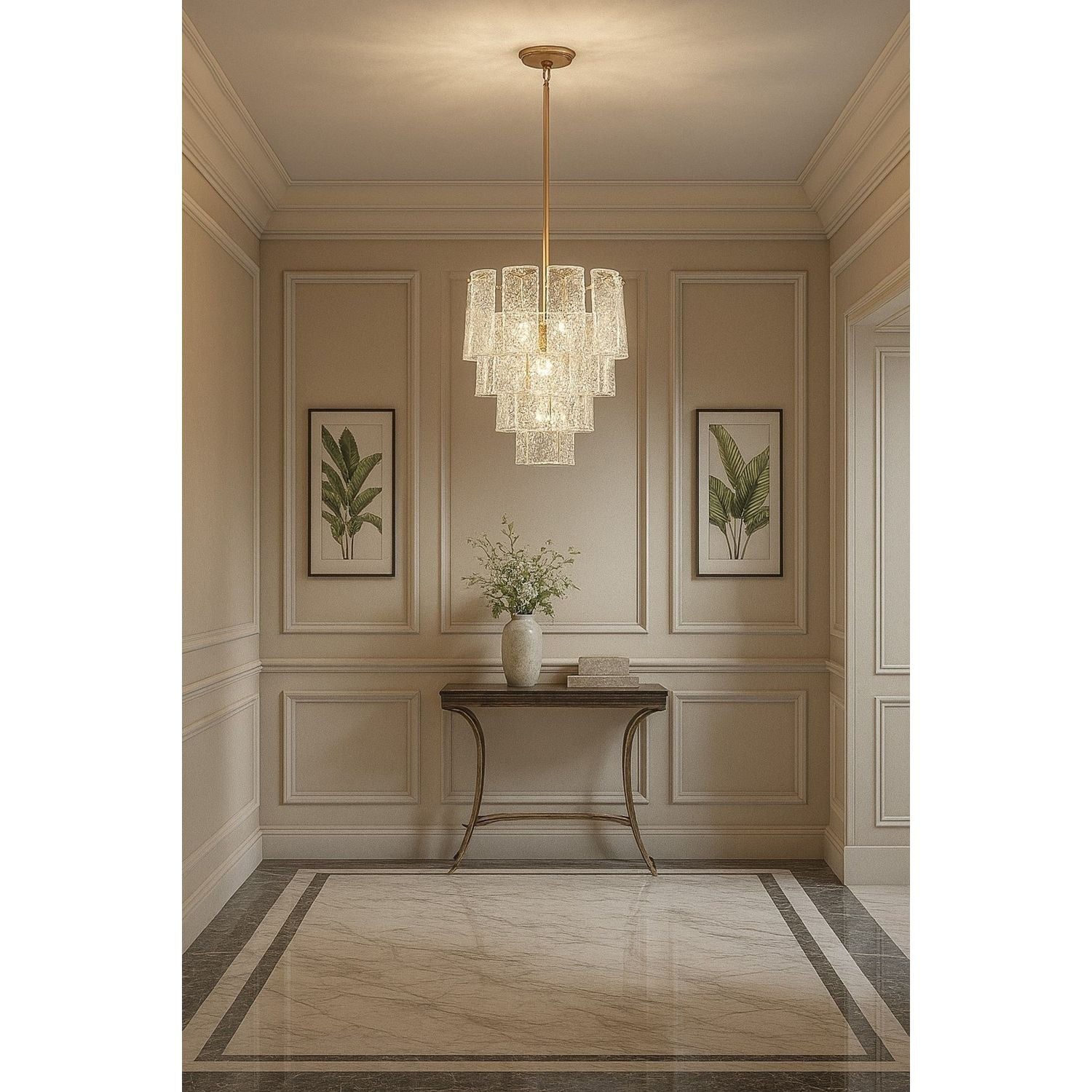Arabela Lighting - 85161-5 - Five Light Chandelier - Fire and Ice - Lacquered Gold