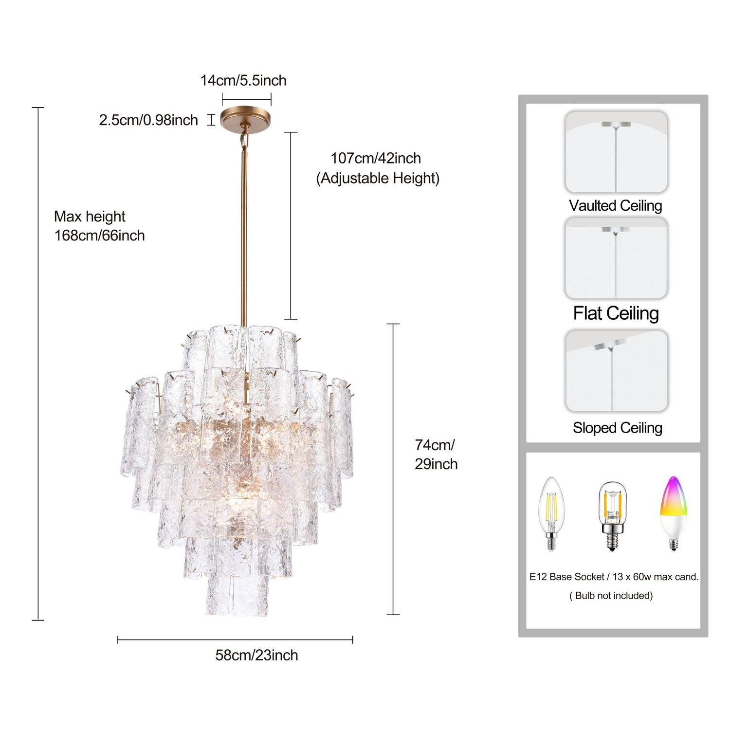 Arabela Lighting - 85162-13 - 13 Light Chandelier - Fire and Ice - Lacquered Gold