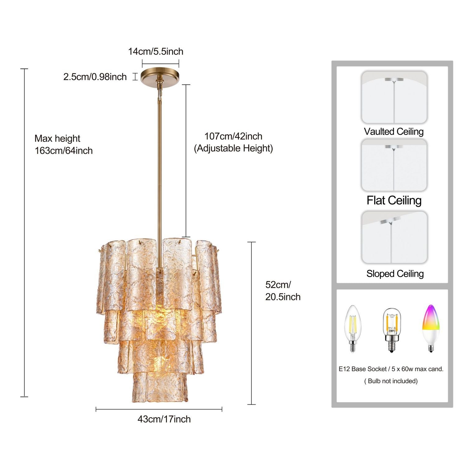 Arabela Lighting - 85261-5 - Five Light Chandelier - Fire and Ice - Lacquered Gold