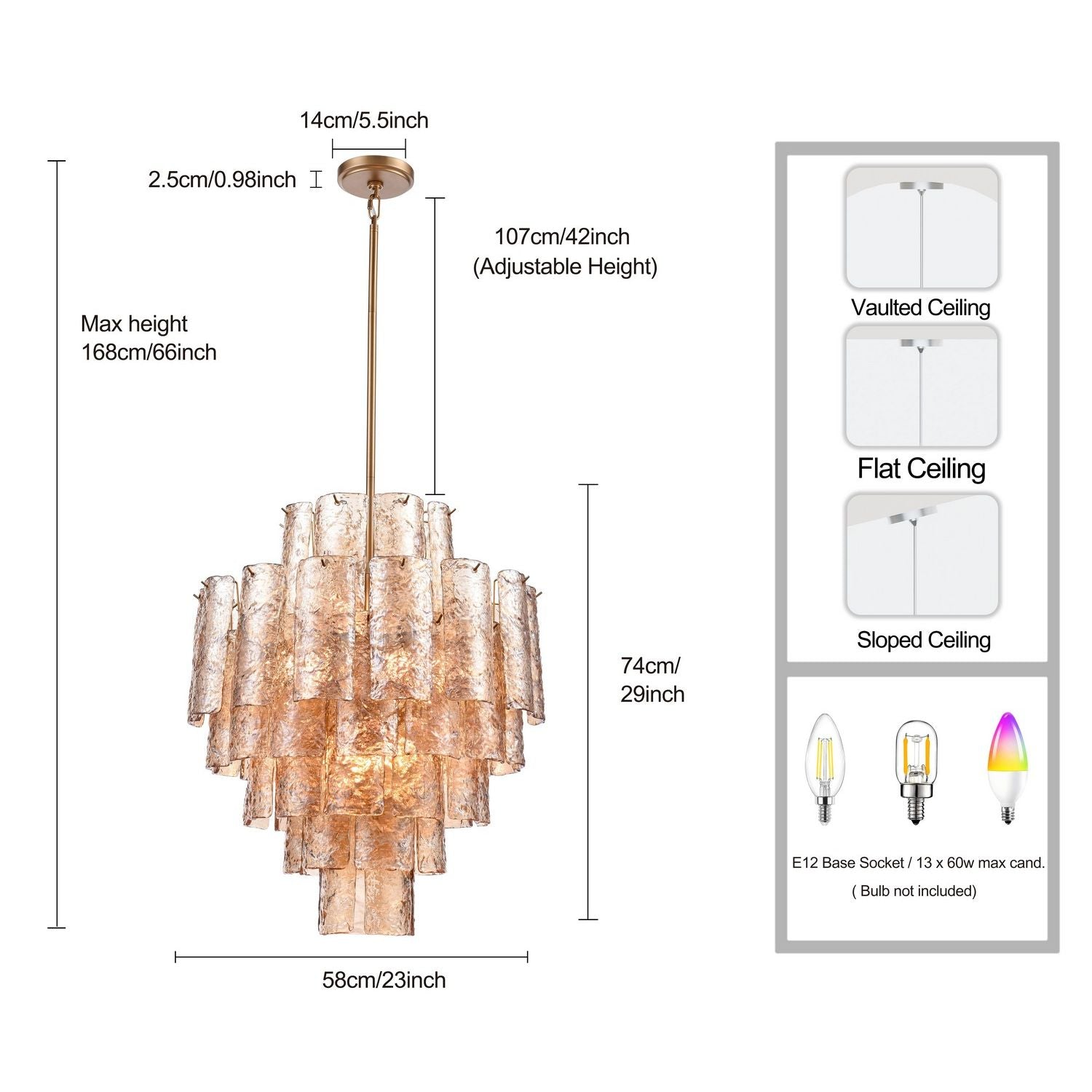 Arabela Lighting - 85262-13 - 13 Light Chandelier - Fire and Ice - Lacquered Gold