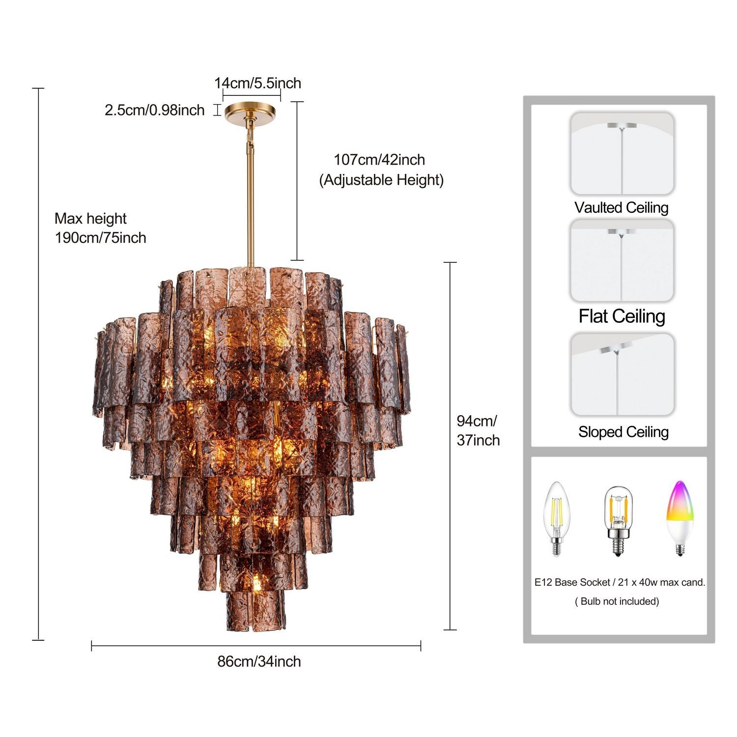 Arabela Lighting - 85363-21 - 21 Light Chandelier - Fire and Ice - Lacquered Gold
