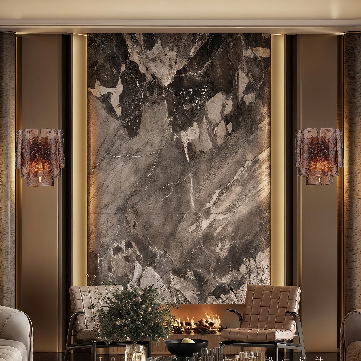 Arabela Lighting - 85364-2 - Two Light Wall Sconce - Fire and Ice - Lacquered Gold