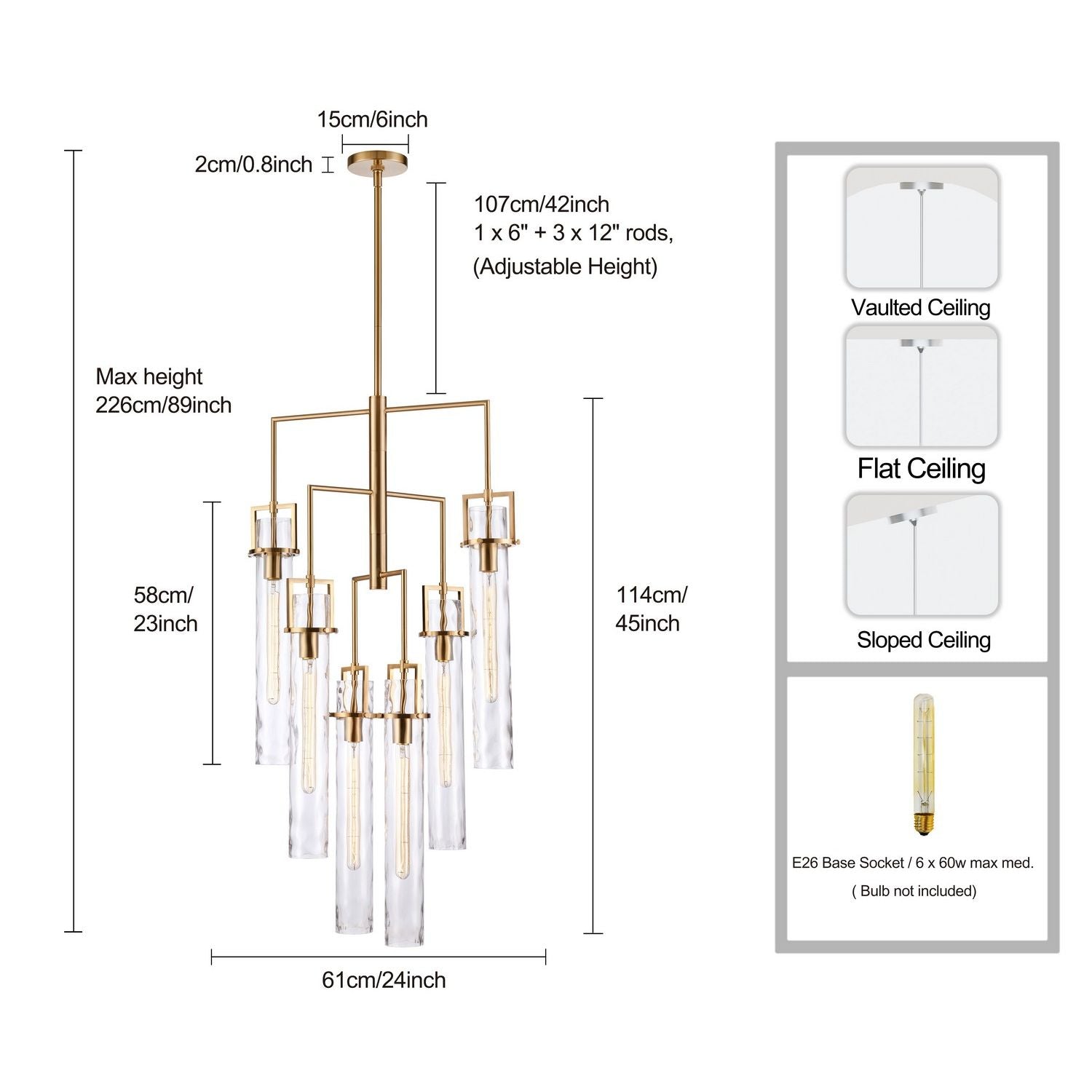 Arabela Lighting - 85242-6 - Six Light Chandelier - Jayden - Lacquered Gold