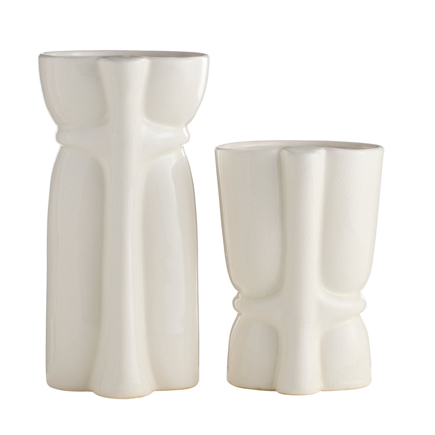 Arteriors - AVC16 - Vases, Set of 2 - Maud - Ivory Crackle