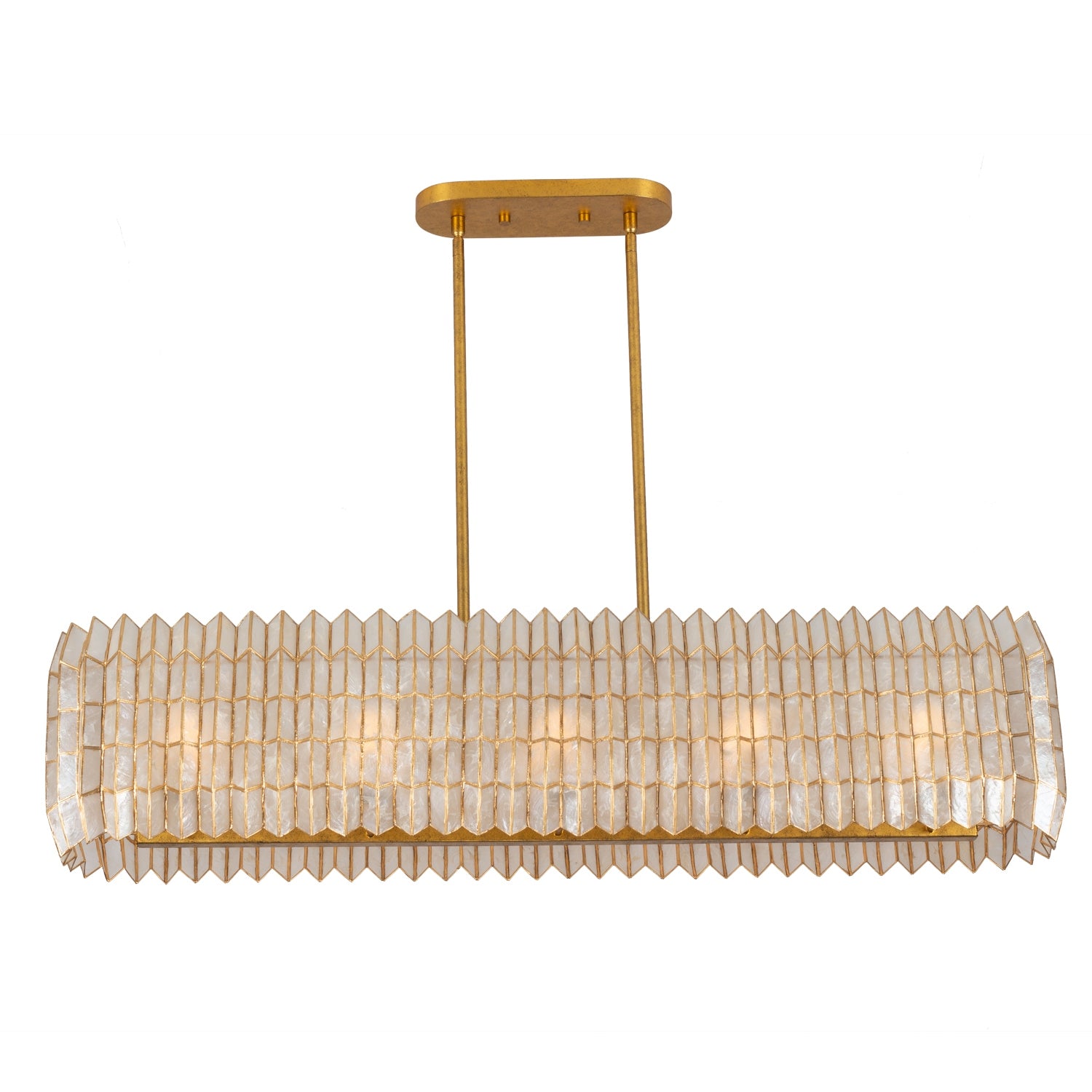 Kalco - 522661OL - Ten Light Linear Pendant - Fractal - Oxidized Gold Leaf