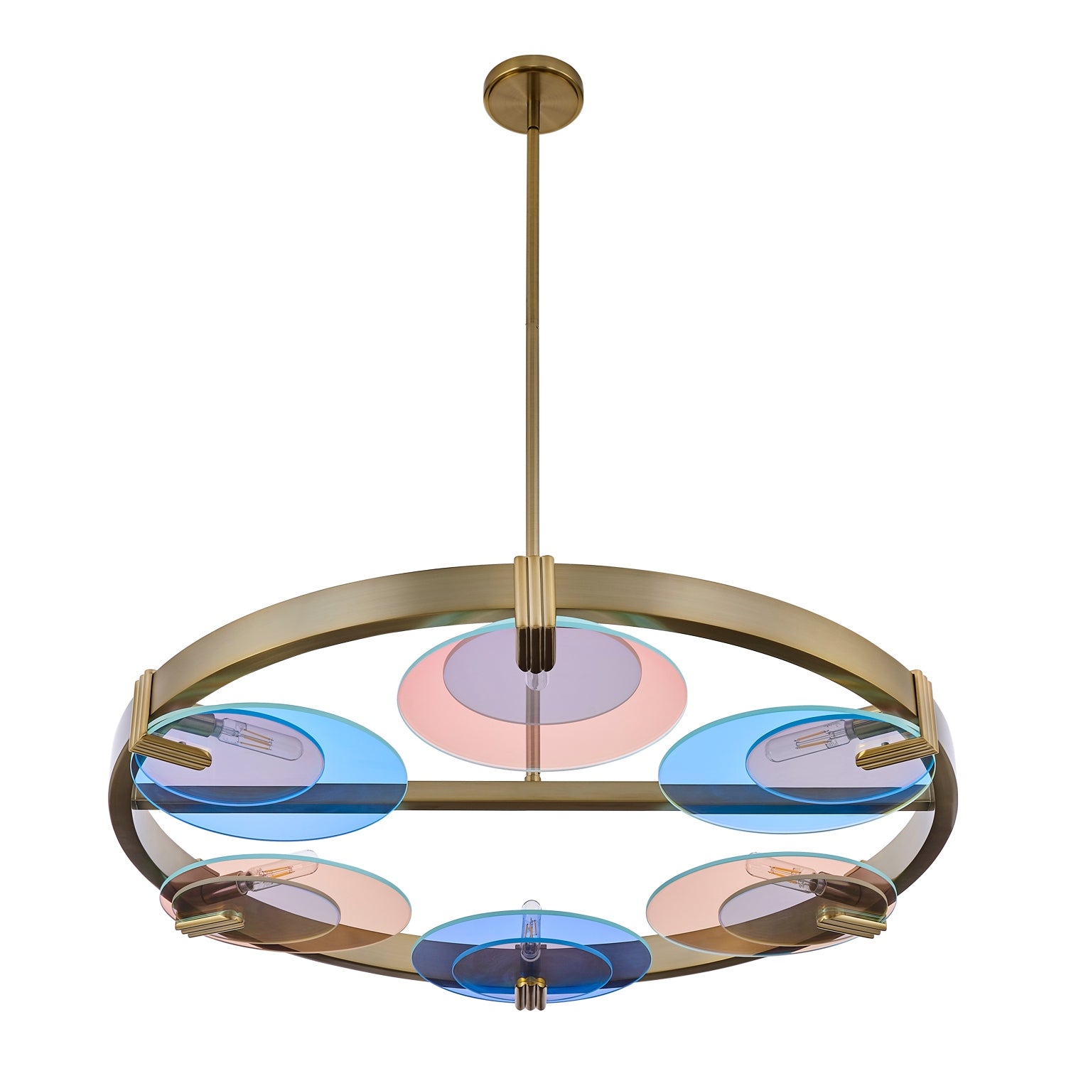 Kalco - 528555WB - Six Light Chandelier - Optics - Winter Brass