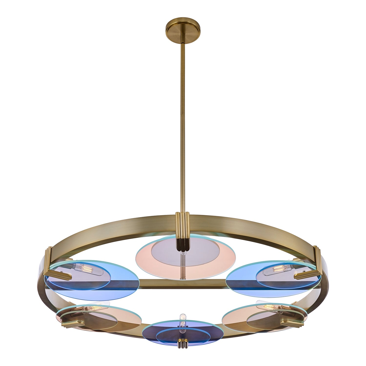 Kalco - 528555WB - Six Light Chandelier - Optics - Winter Brass