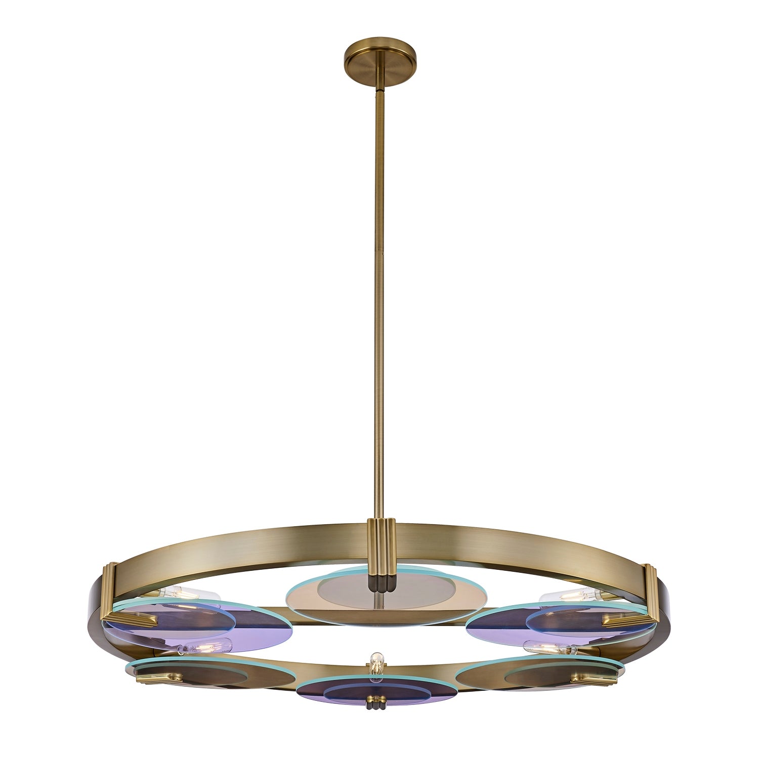 Kalco - 528555WB - Six Light Chandelier - Optics - Winter Brass