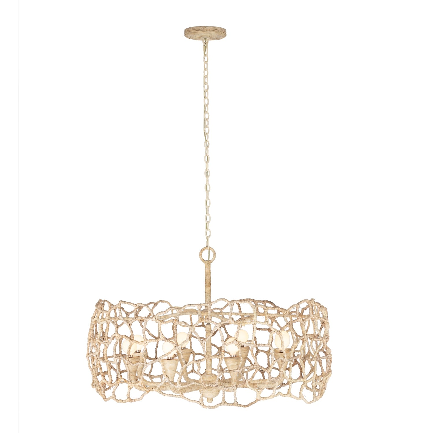 Kalco - 527355WIV - Eight Light Chandelier - Reef - Warm Ivory
