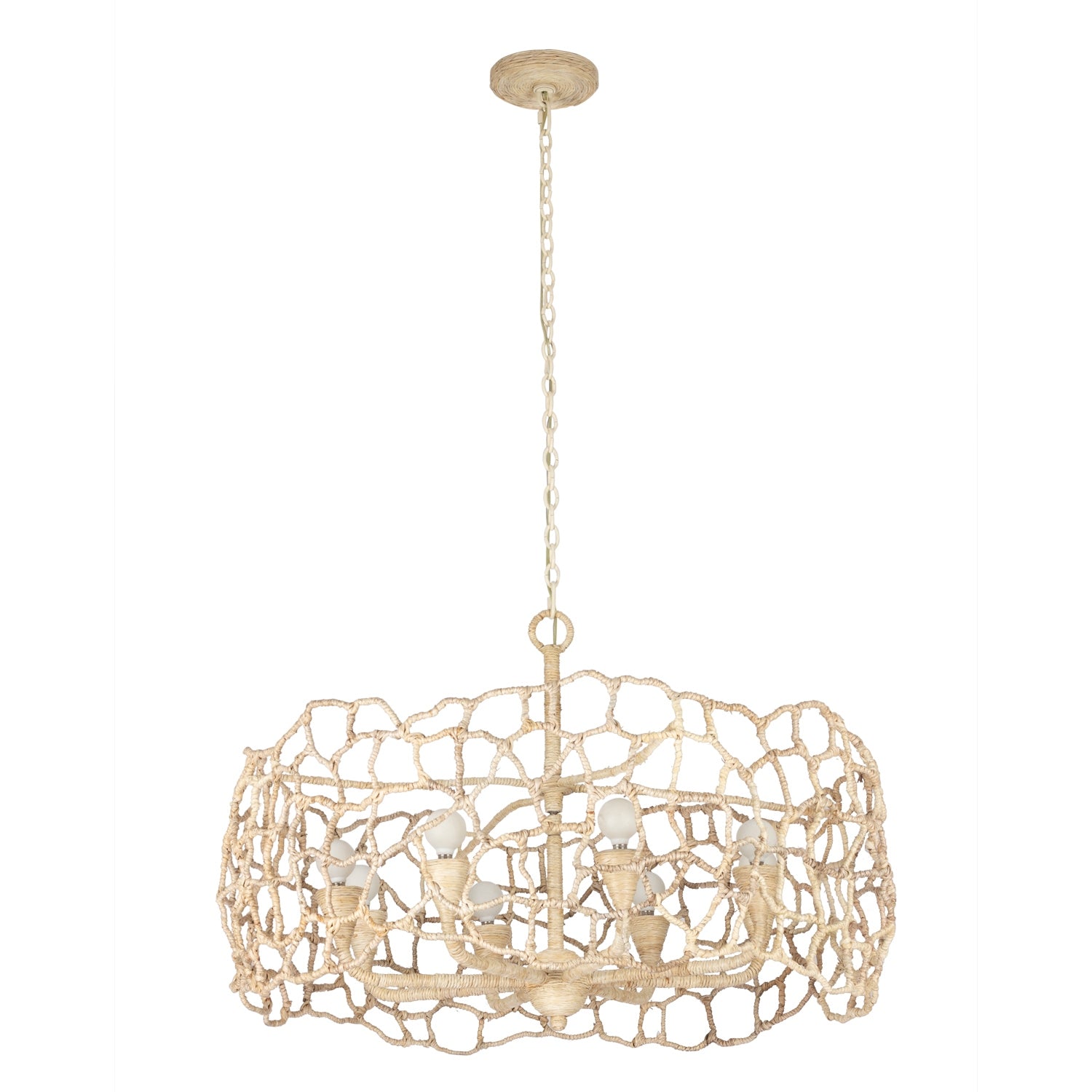 Kalco - 527355WIV - Eight Light Chandelier - Reef - Warm Ivory