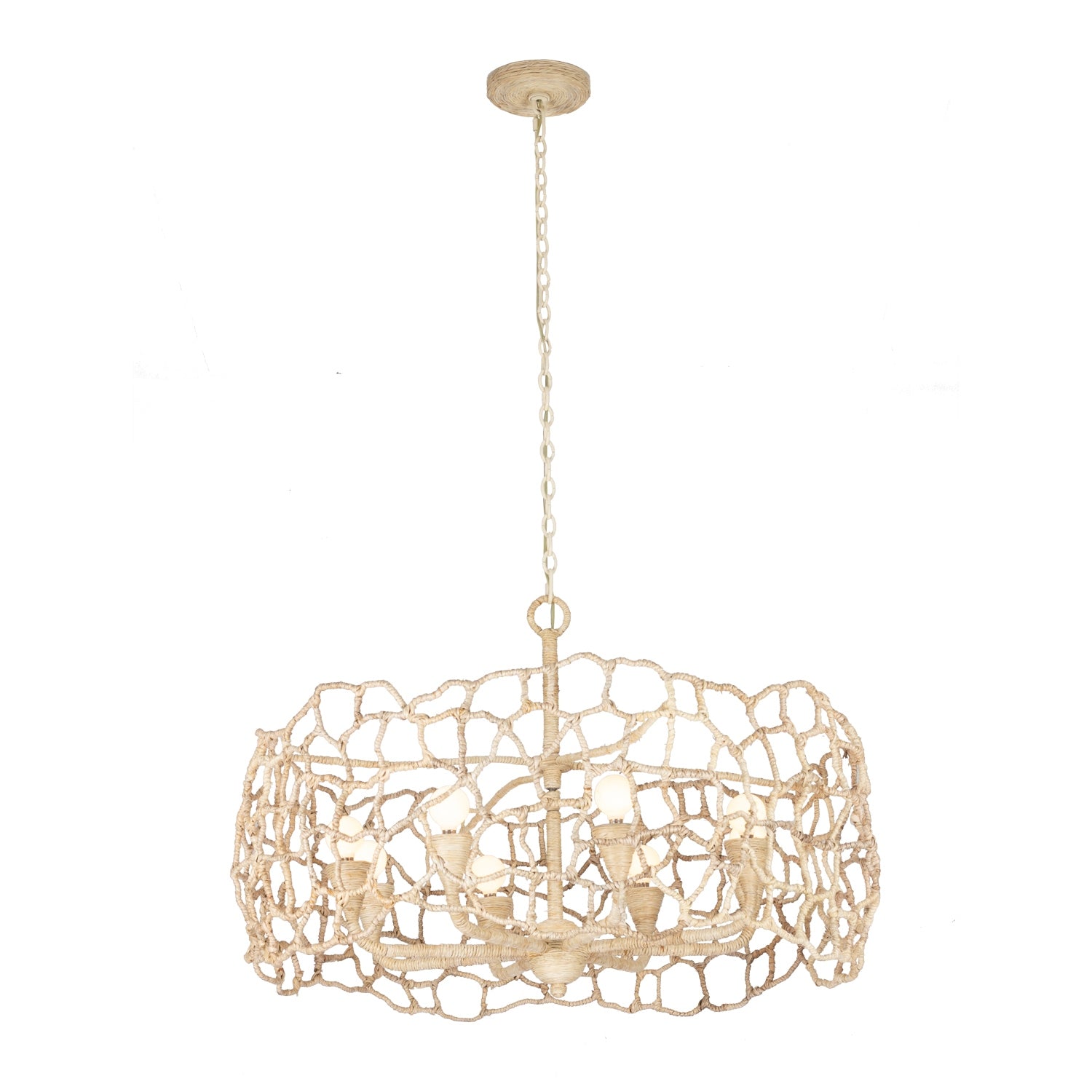 Kalco - 527355WIV - Eight Light Chandelier - Reef - Warm Ivory